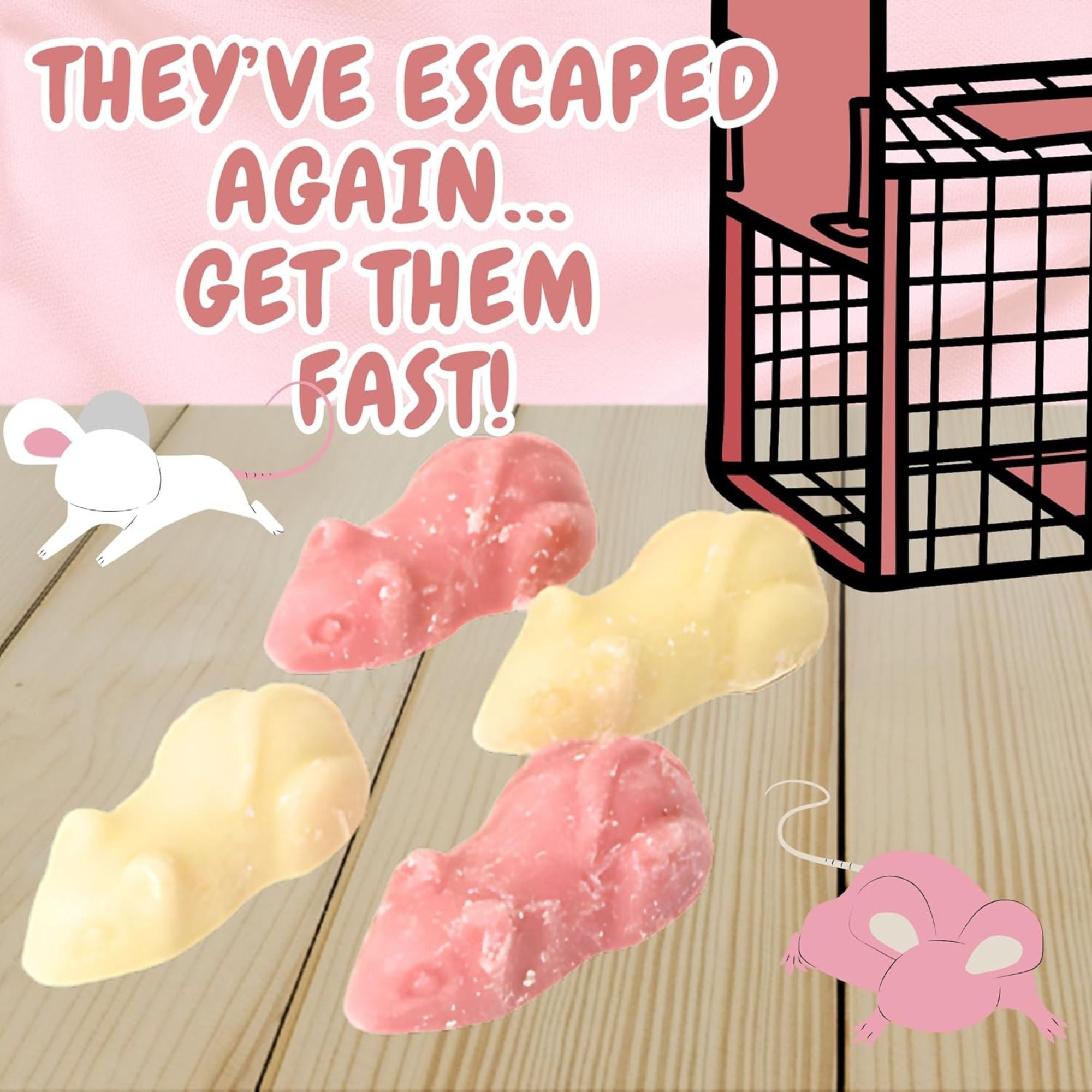 Pink & White Chocolate Mice – 1kg Bag