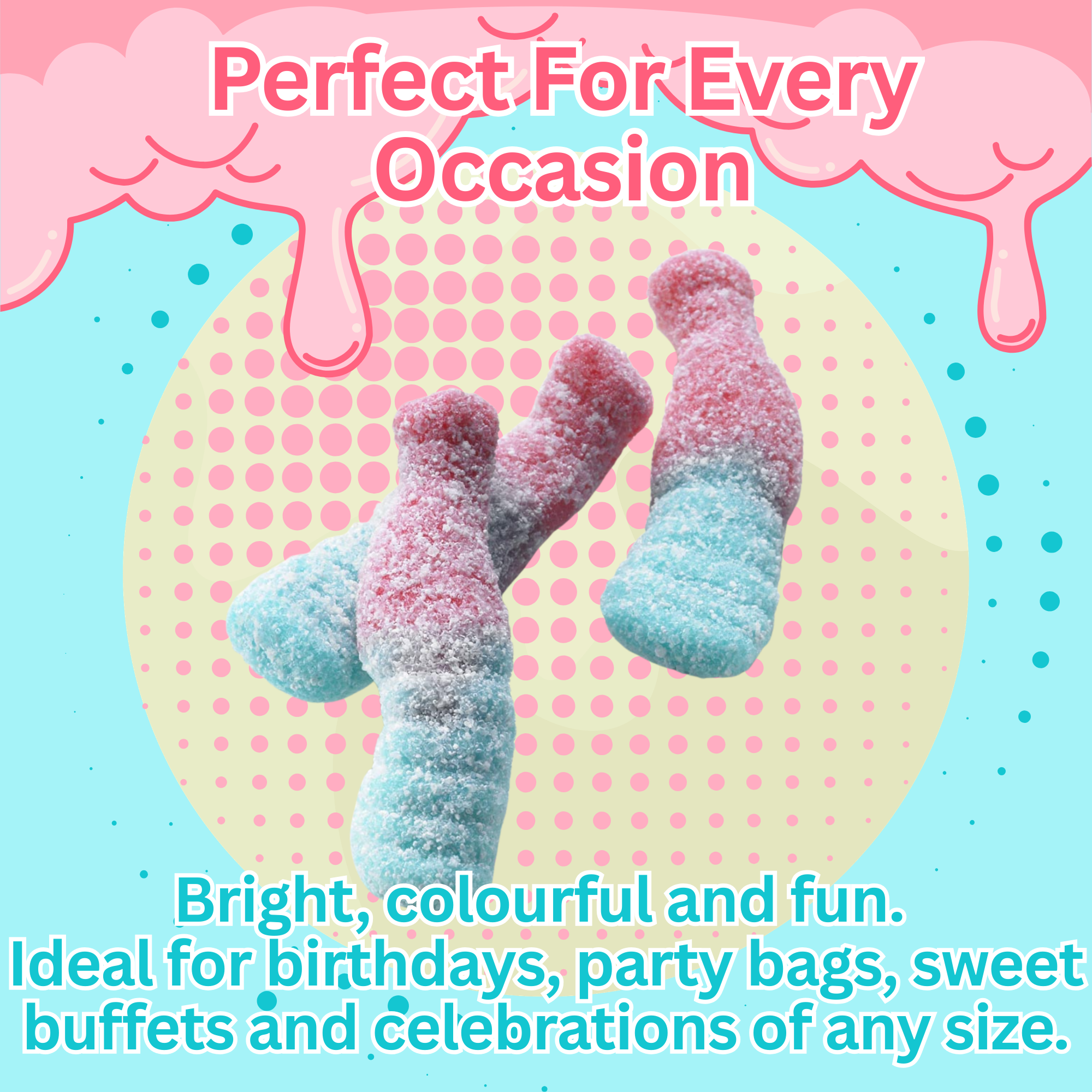 Fizzy Bubblegum Bottles – Chewy Gummy Sweets