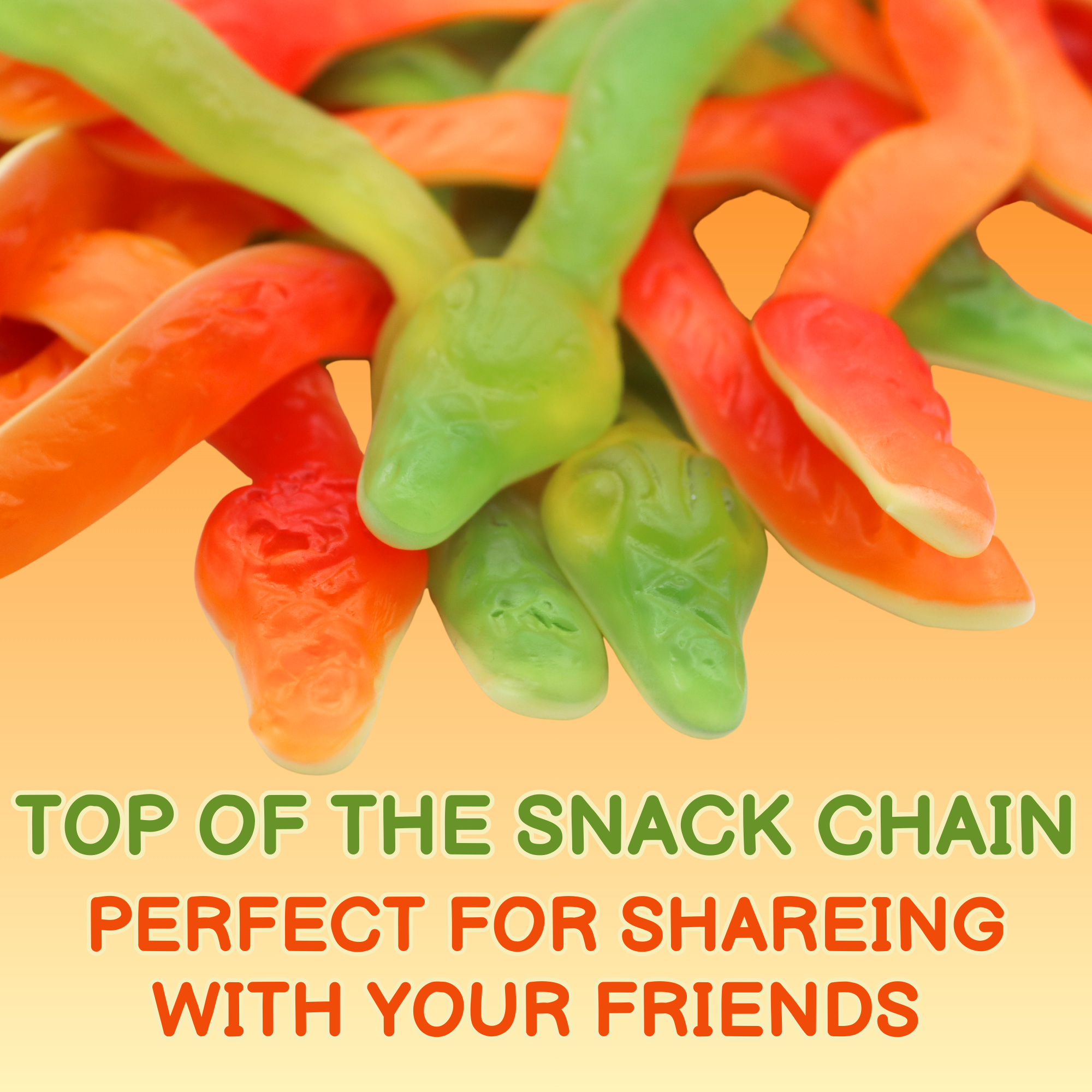 Jumbo Stretchy Yellow Bellies Snake Gummies