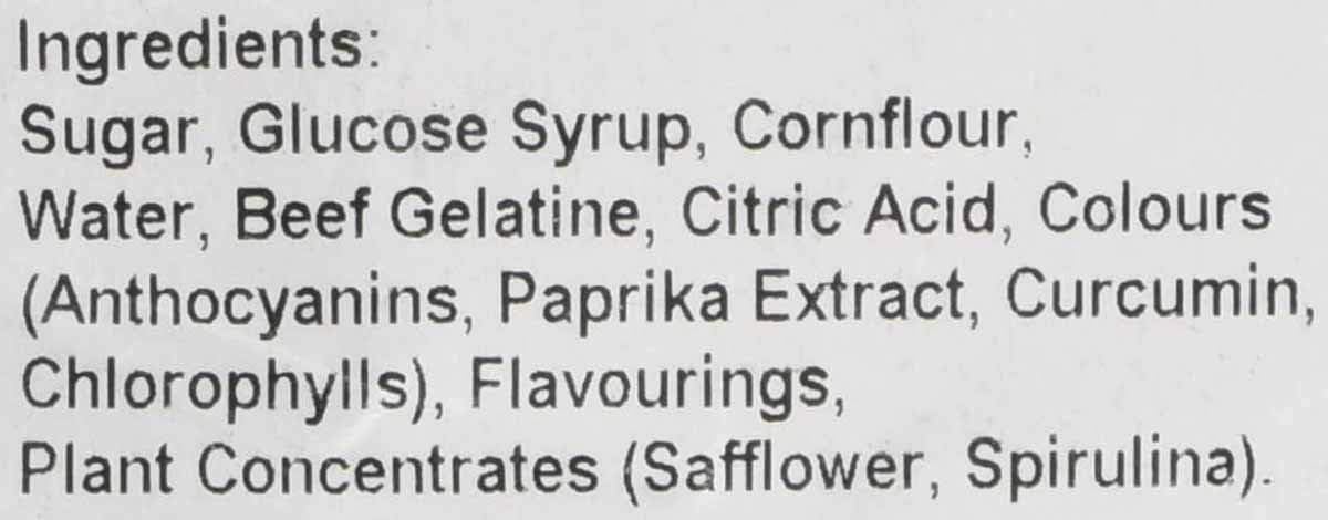 list of ingredients