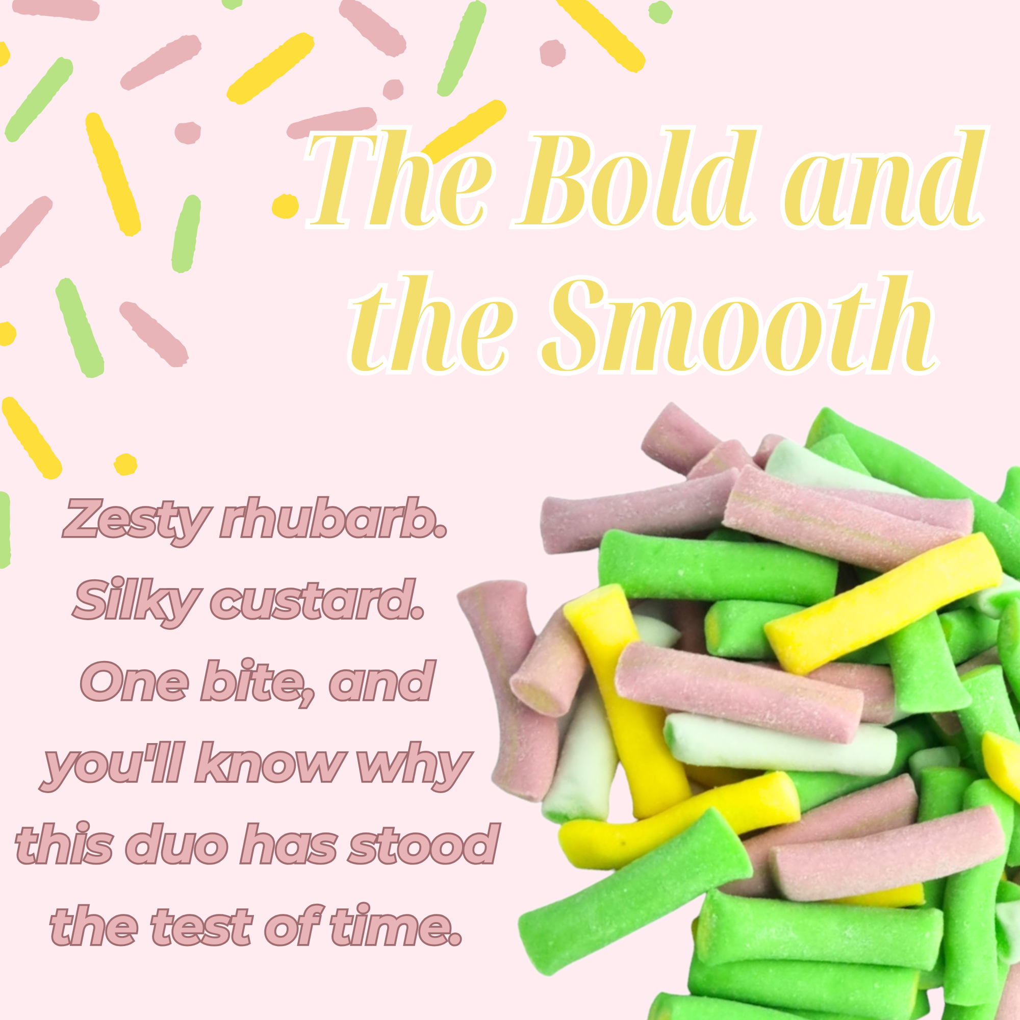 Vidal Rhubarb & Custard Chewy Retro Sweets