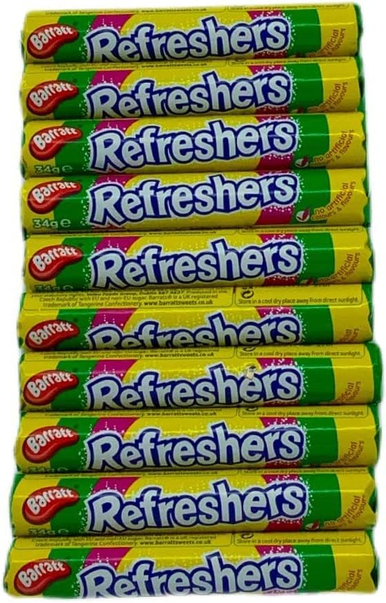 Barratt Refreshers Fizzy Rolls – 10 Pack (340g Total)
