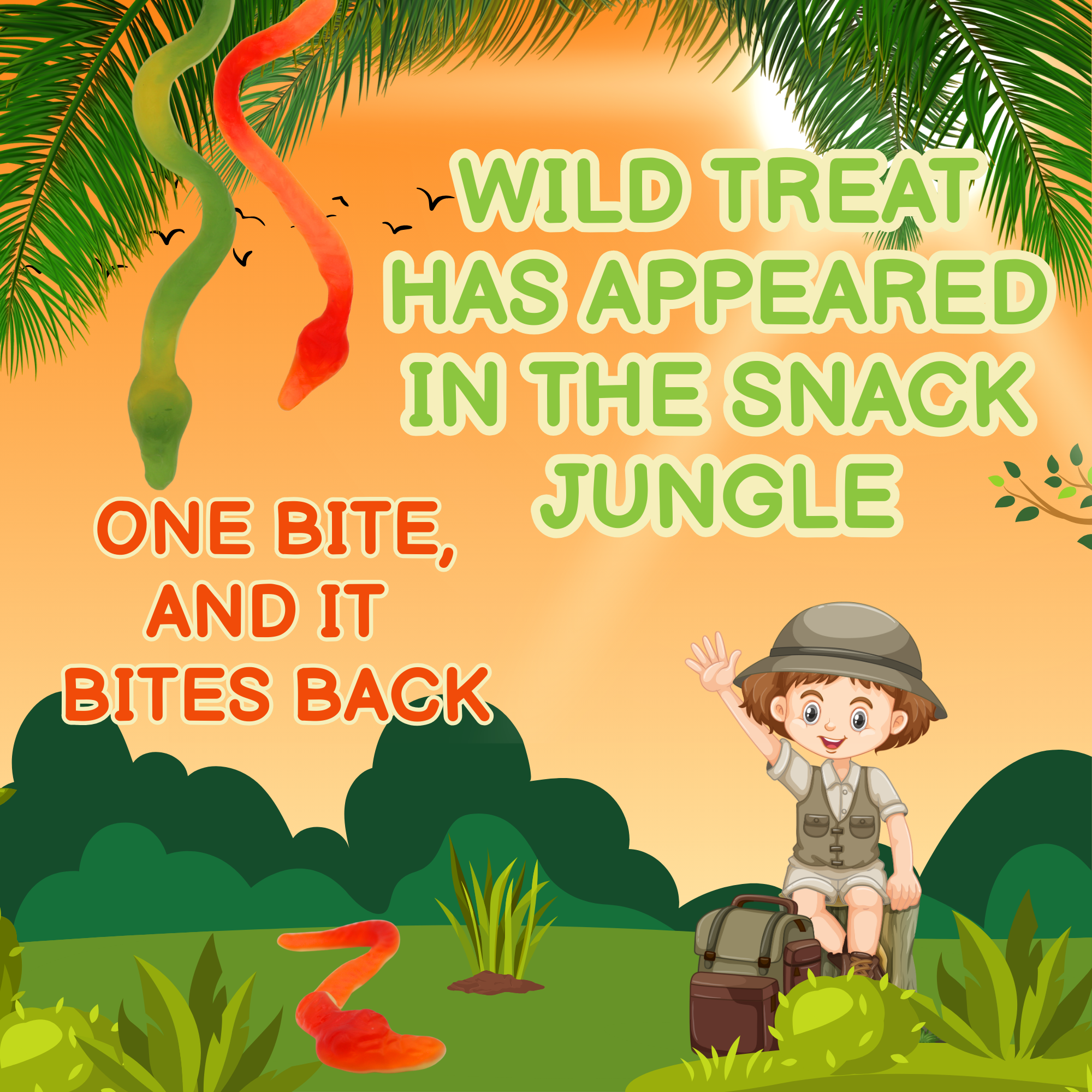 Jumbo Stretchy Yellow Bellies Snake Gummies