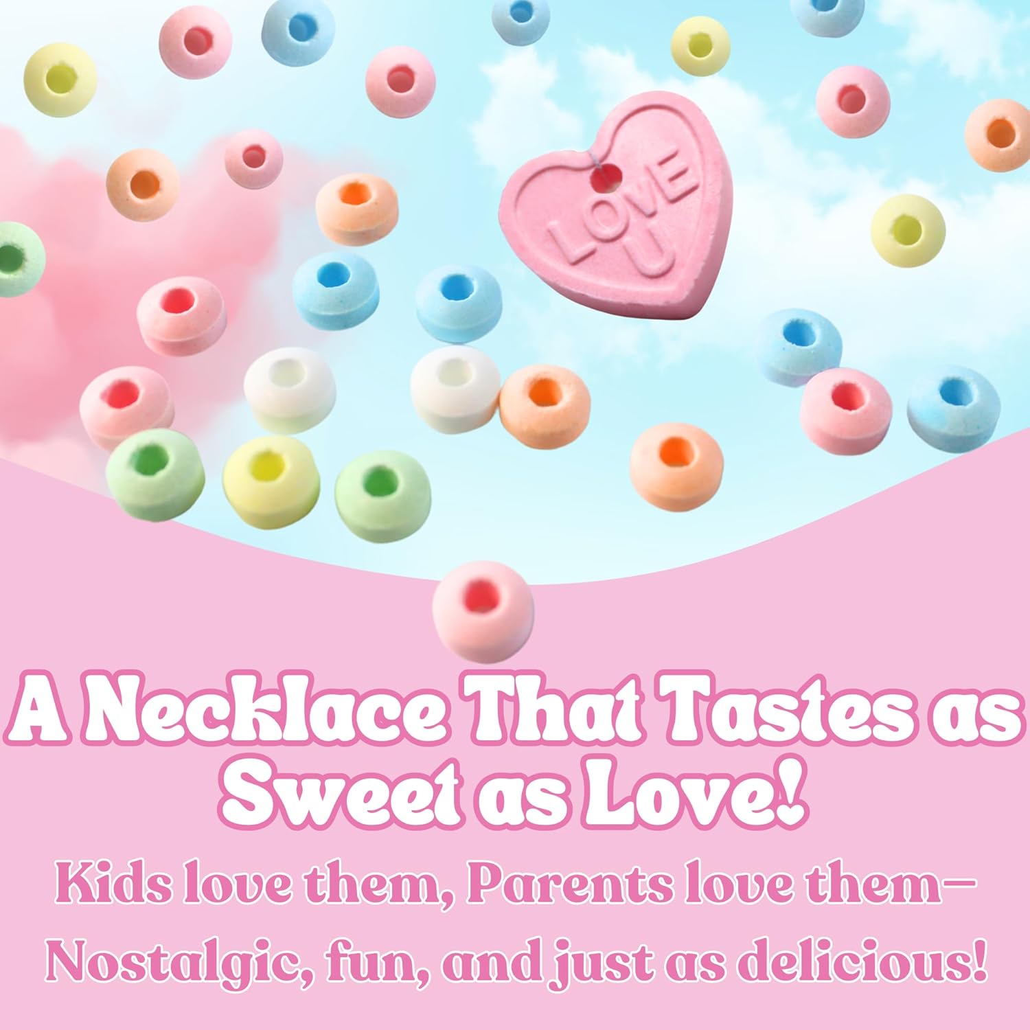 Floating Candy beads and 'LOVE' heart
