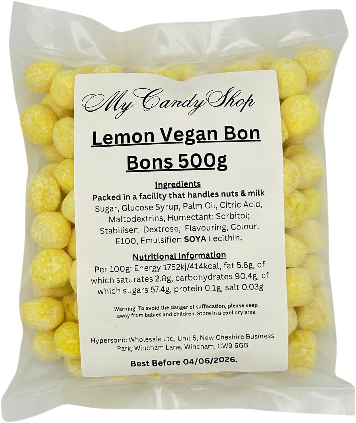 Lemon Vegan Bon Bons – 500g Bag