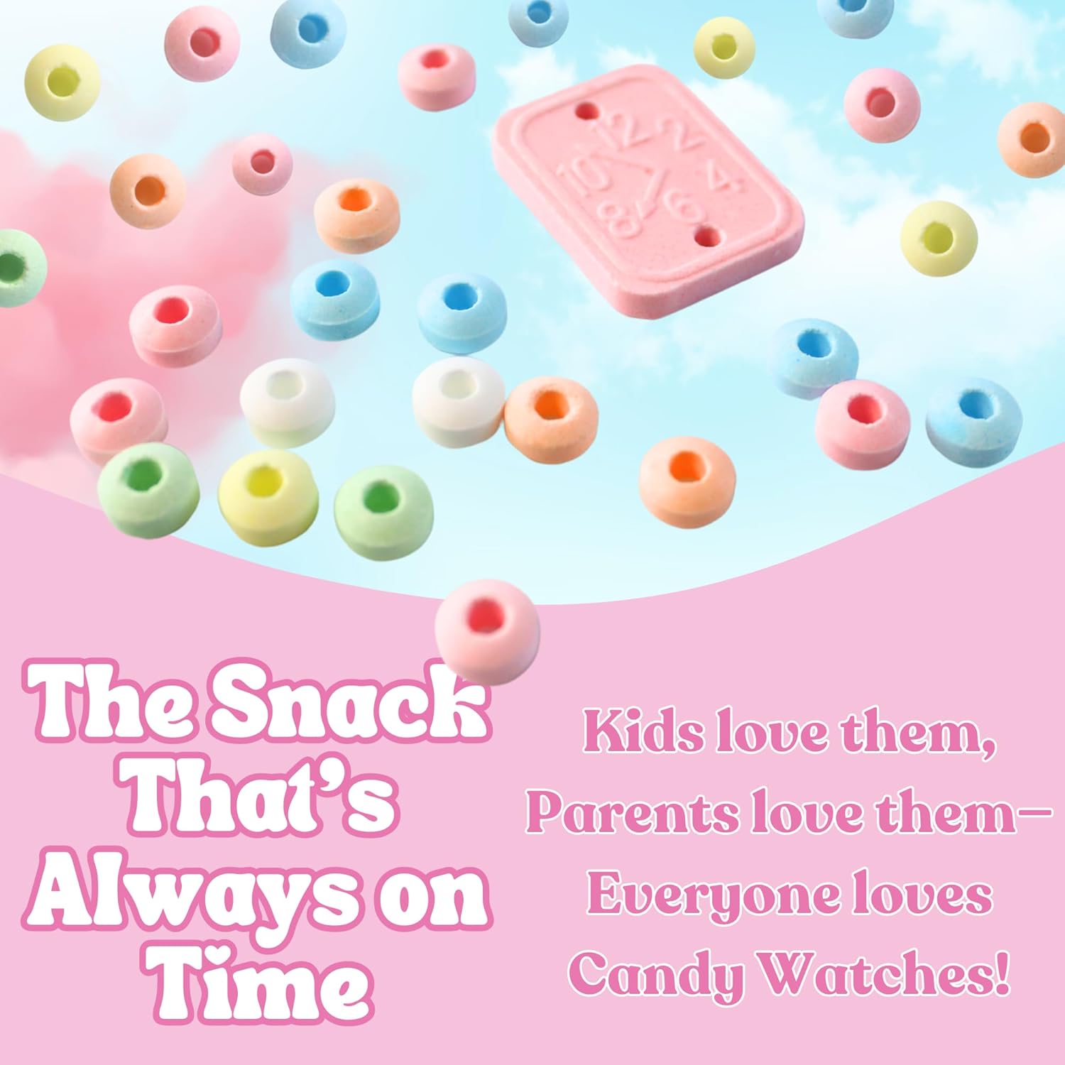 Snack candy watch floating in air