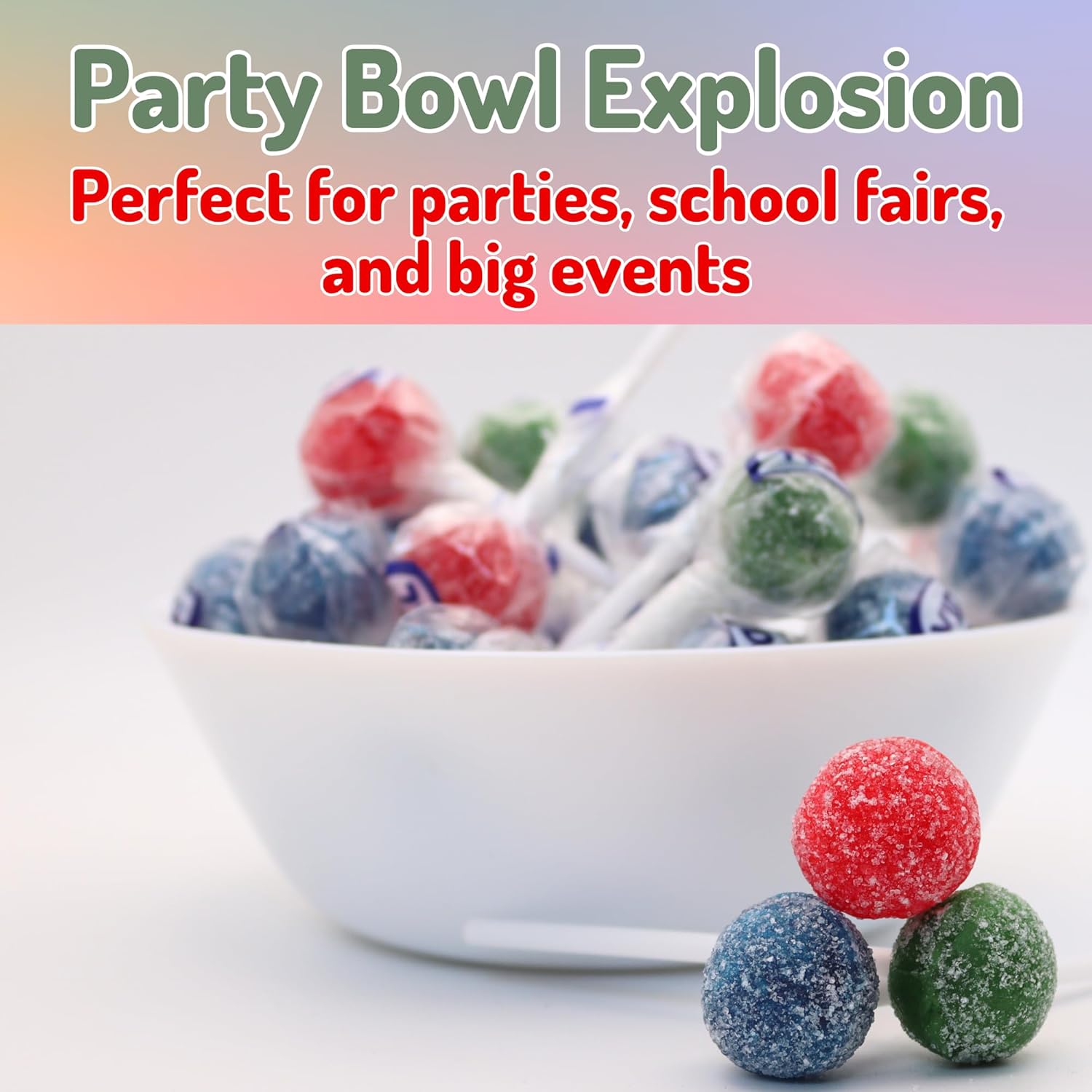 Tongue Painter Lollipops – 50 Pack Bulk (Approx. 500g) Red, Green & Blue