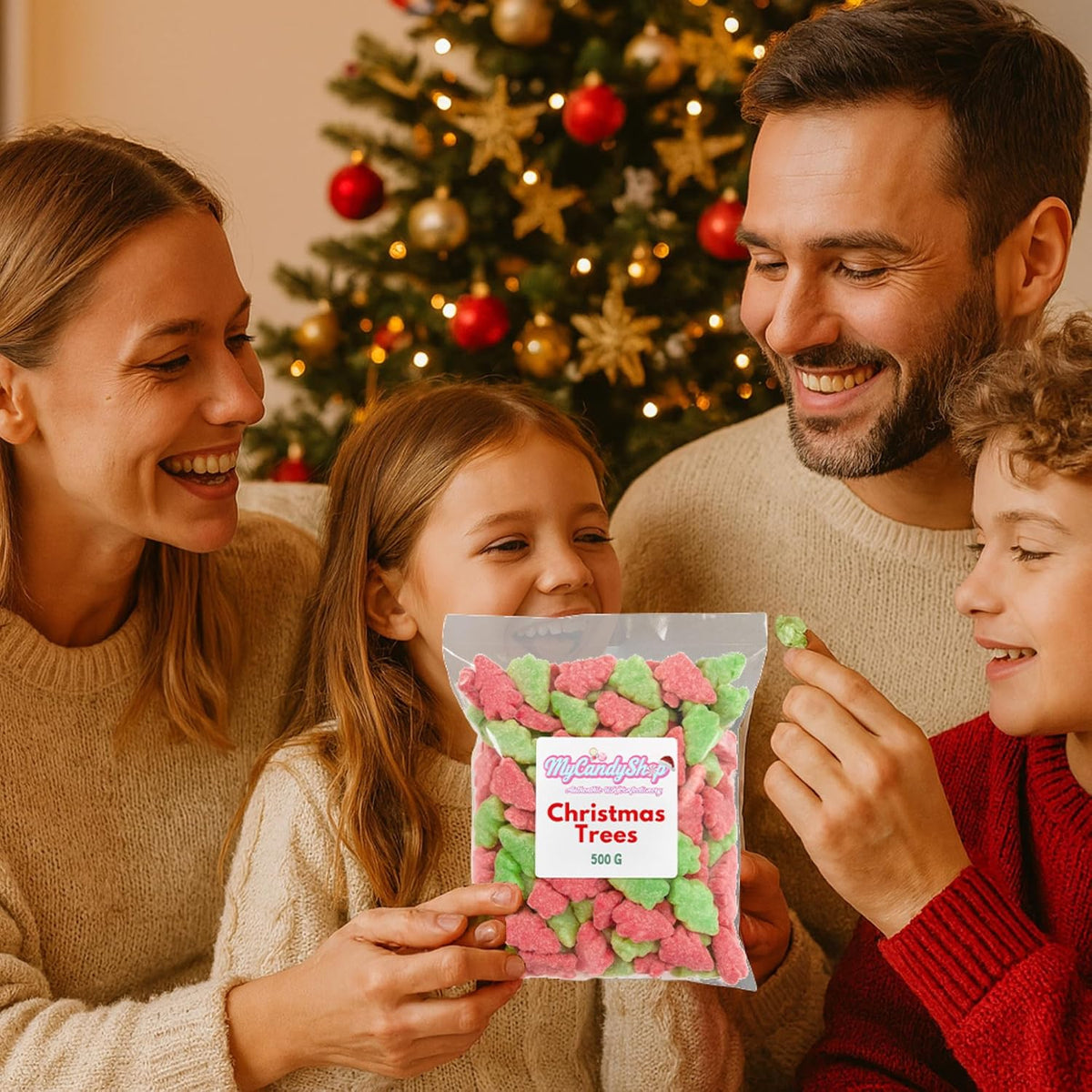 Fizzy Christmas Tree Sweets 500g - Christmas Sweets in Bulk Cheap for Festive Sharing, Stocking Fillers & Holiday Parties - Traditional Xmas Treats