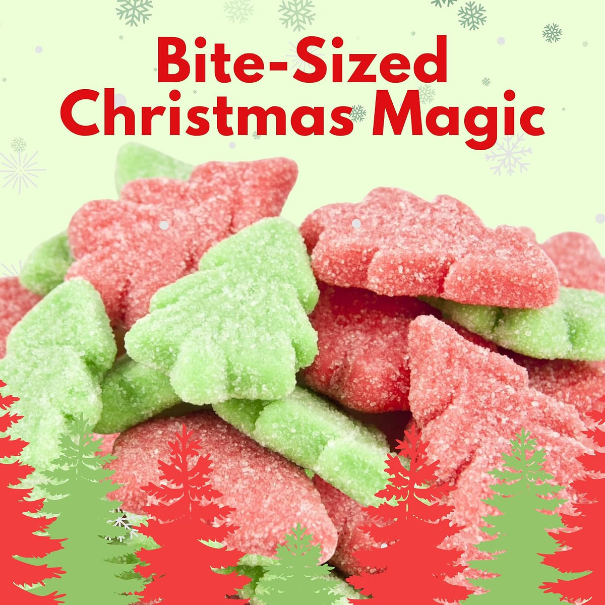 Fizzy Christmas Tree Sweets 500g - Christmas Sweets in Bulk Cheap for Festive Sharing, Stocking Fillers & Holiday Parties - Traditional Xmas Treats