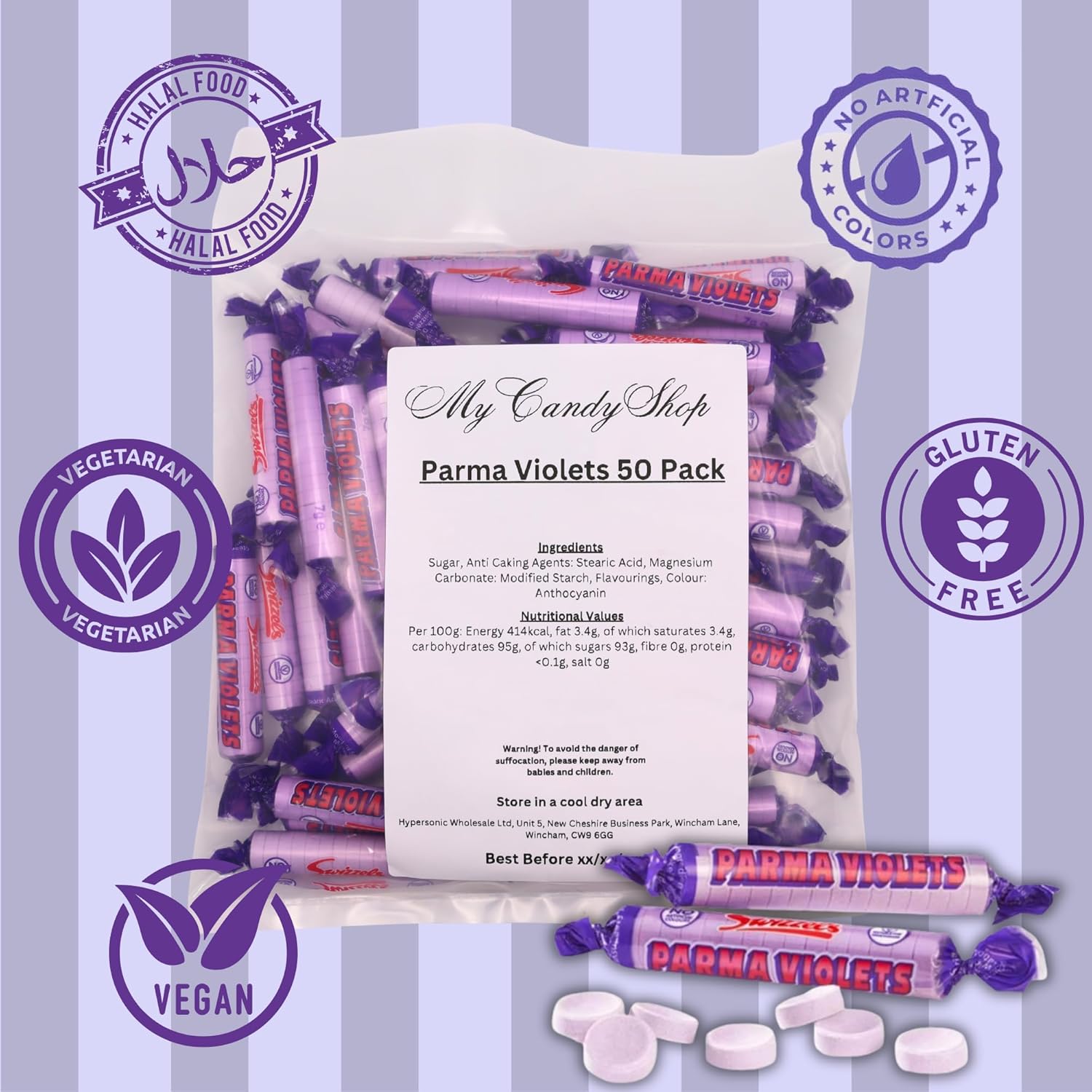 Swizzles Parma Violets – Vegan & Halal Sweets (50pcs)