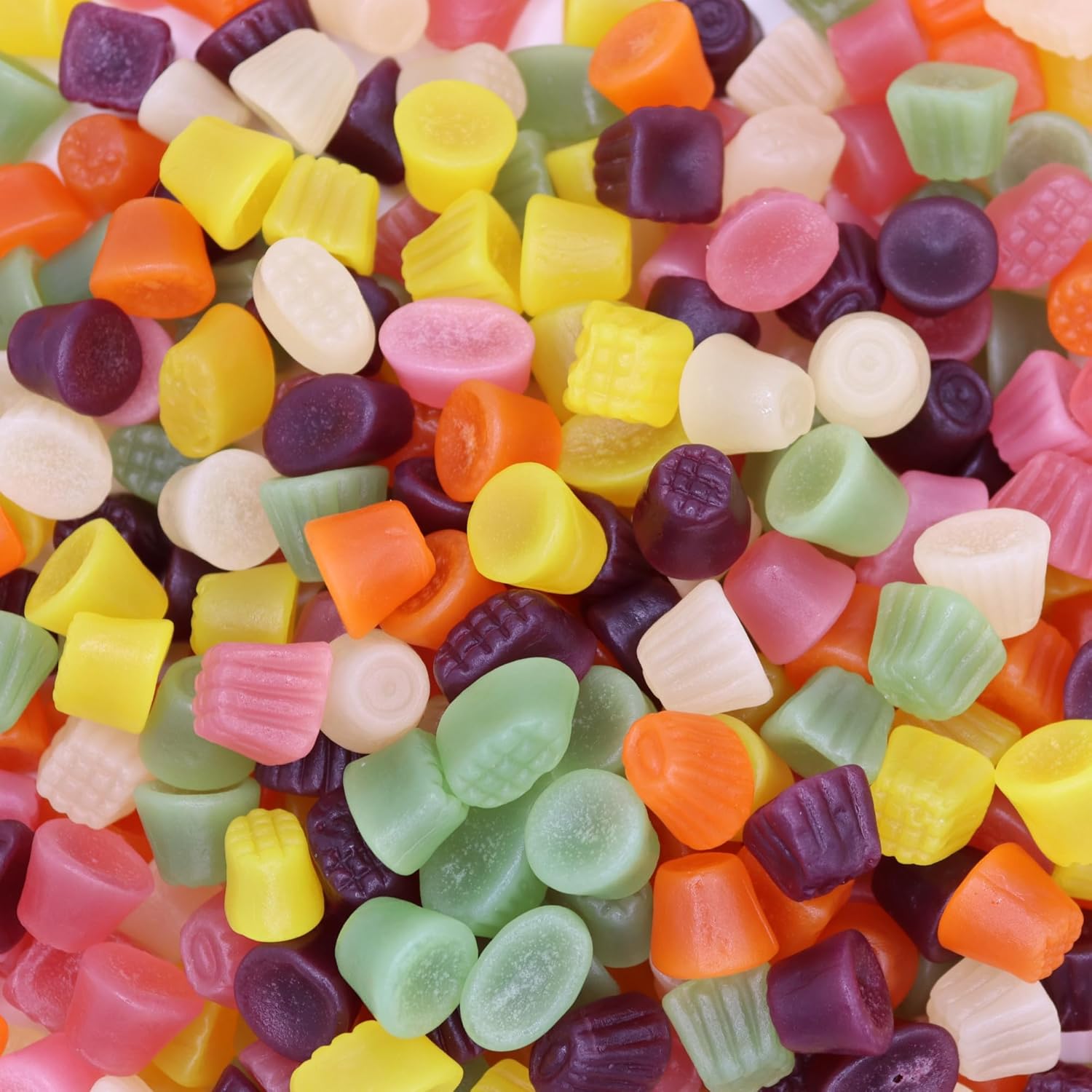 Assortment of colorful jelly sweets.
