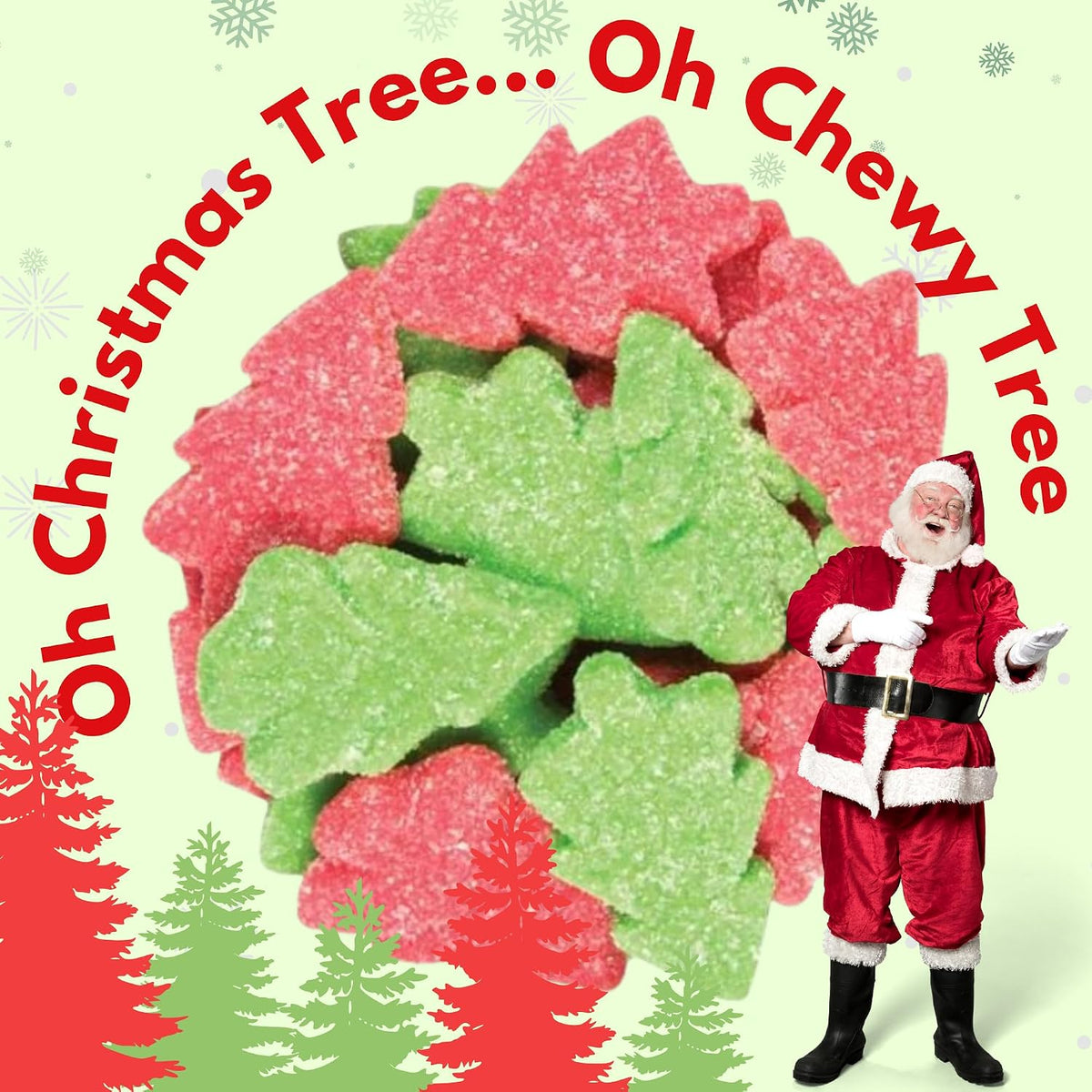 Fizzy Christmas Tree Sweets 500g - Christmas Sweets in Bulk Cheap for Festive Sharing, Stocking Fillers & Holiday Parties - Traditional Xmas Treats