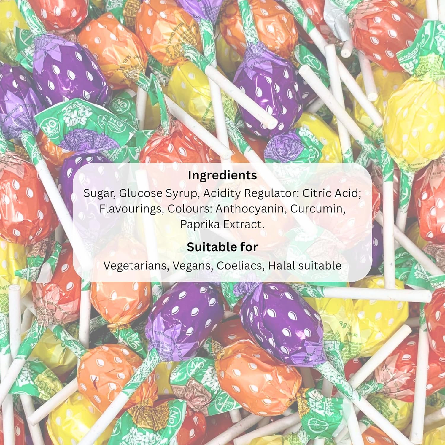 Swizzles Fruity Pops – 50 Vegan Lollipops