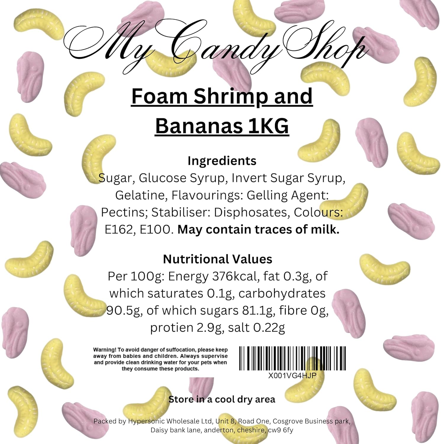 Barratt Retro Foam Shrimps & Bananas Chewy