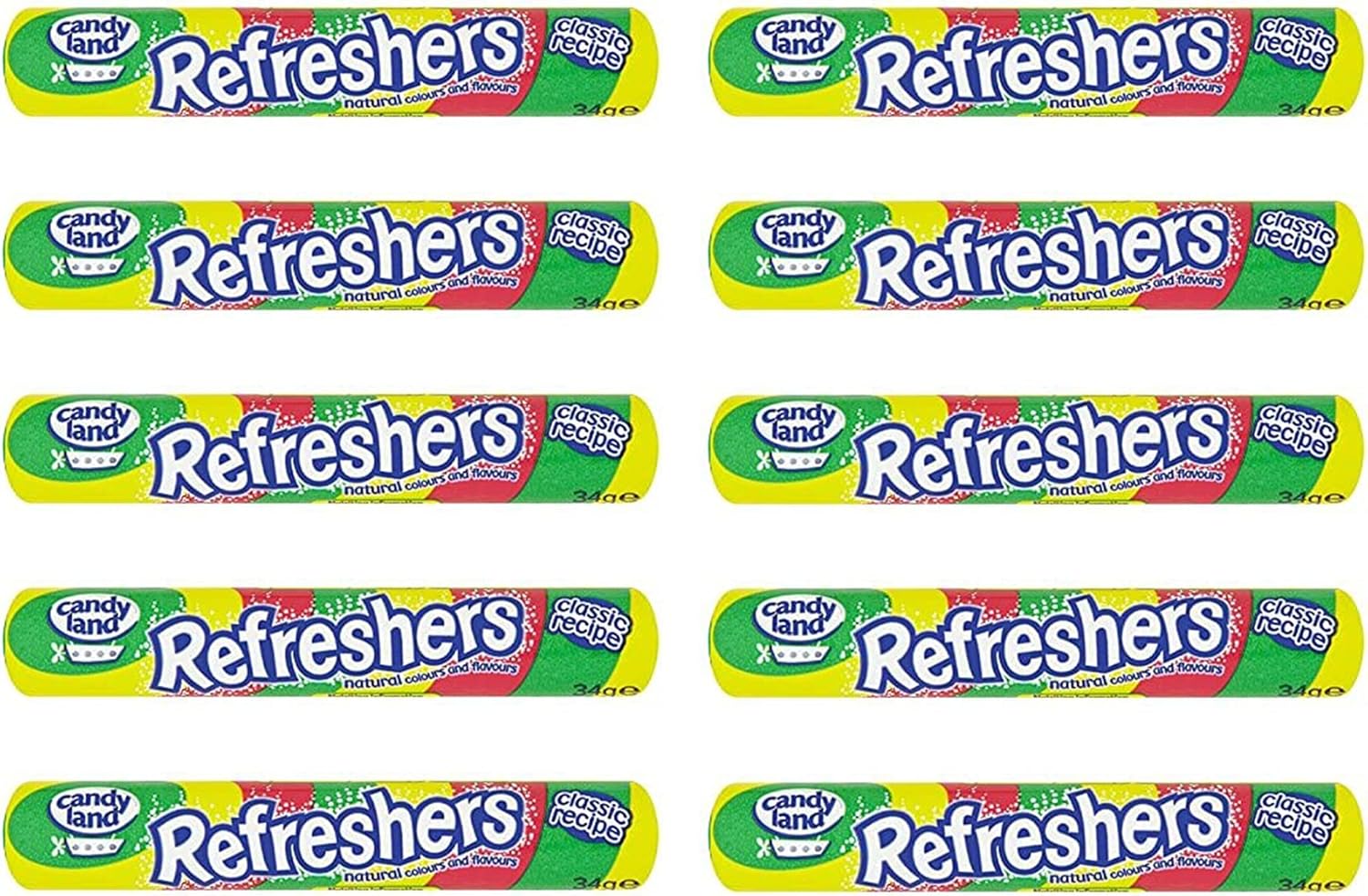 Candyland Refreshers Fizzy Rolls – 10 Pack (340g Total)