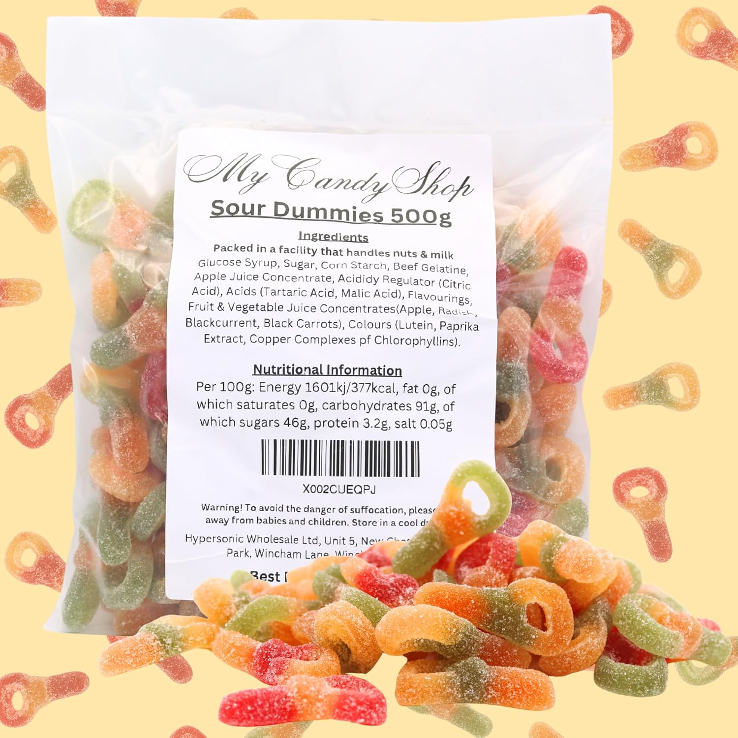 Sour Dummies – 500g Bag of Fizzy Jelly Pick n Mix Sweets
