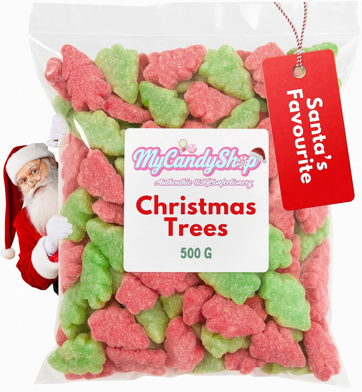 Fizzy Christmas Tree Sweets 500g - Christmas Sweets in Bulk Cheap for Festive Sharing, Stocking Fillers & Holiday Parties - Traditional Xmas Treats