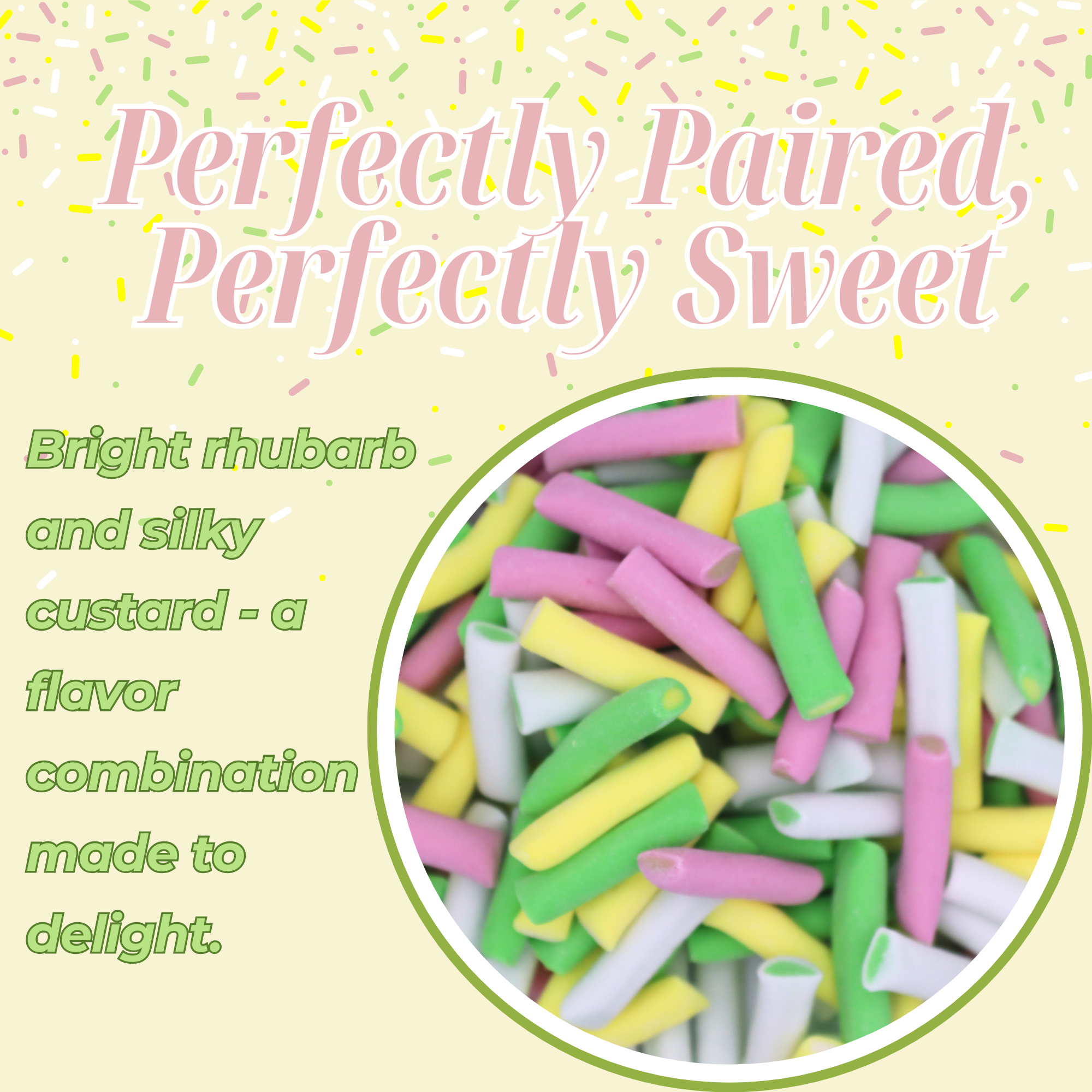 Vidal Rhubarb & Custard Chewy Retro Sweets