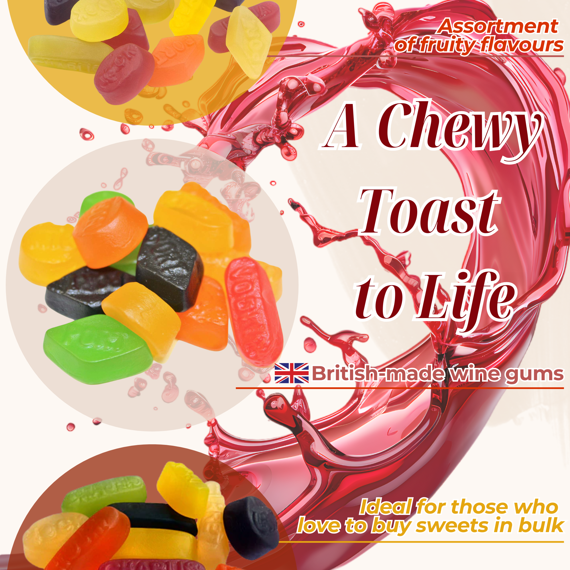 Wine Gums Classic British Chewy Sweets - Retro Favourite