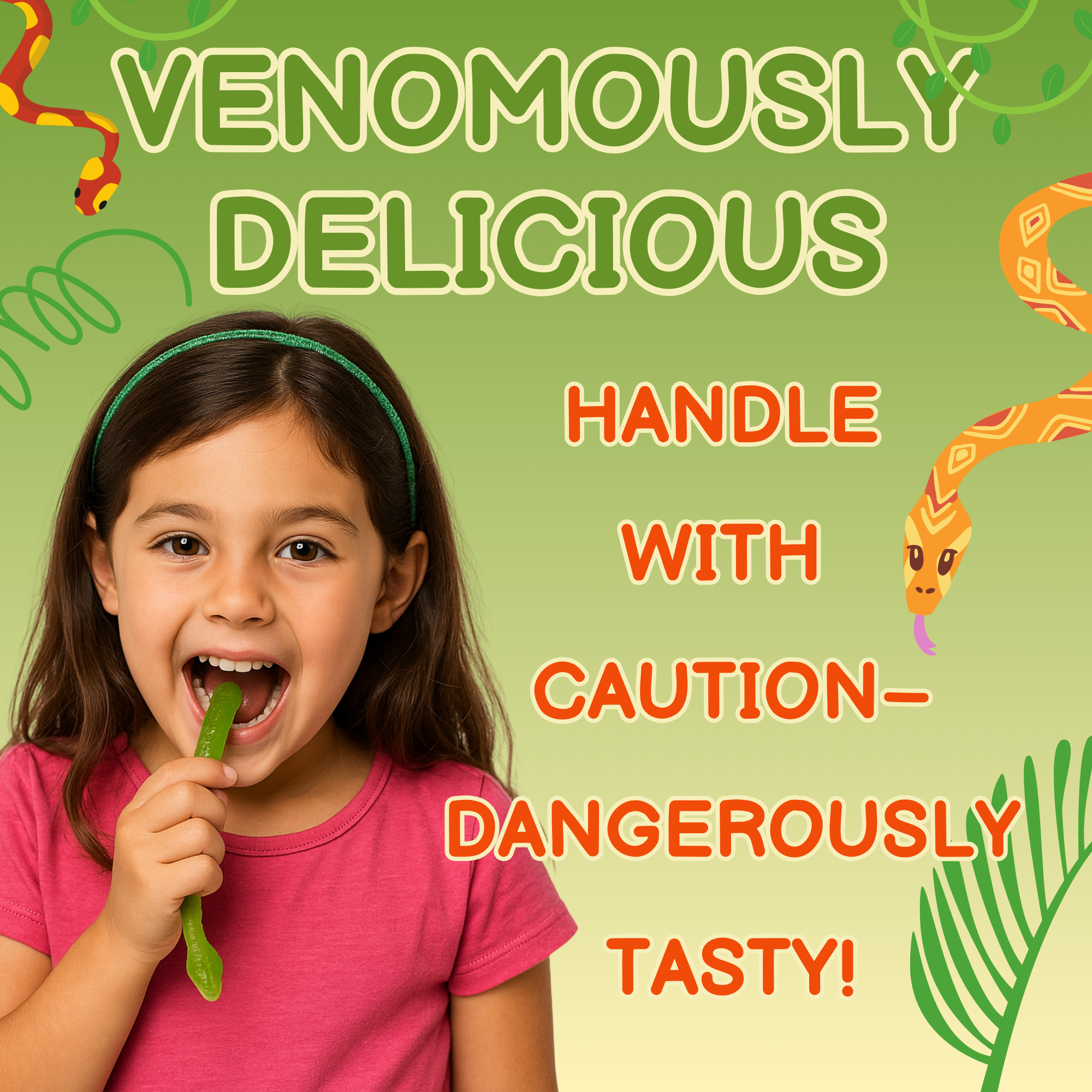 Jumbo Stretchy Yellow Bellies Snake Gummies