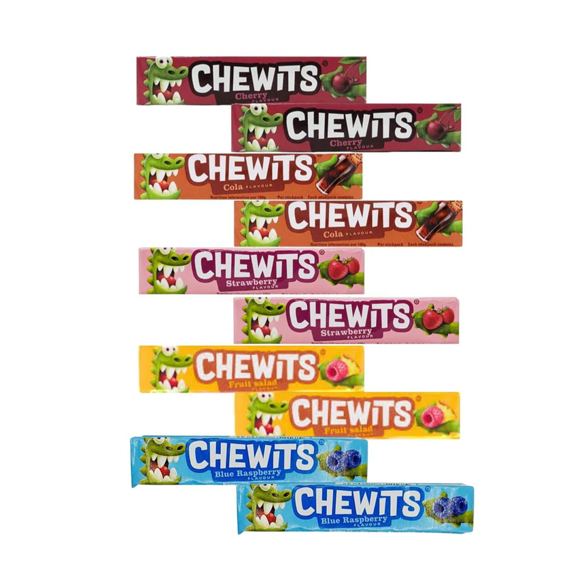 Assorted Chewits Fruity Chews Bundle Pack of 10