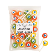 Assorted Sour Fruit Lollipops - 50 Pcs Bulk Pack
