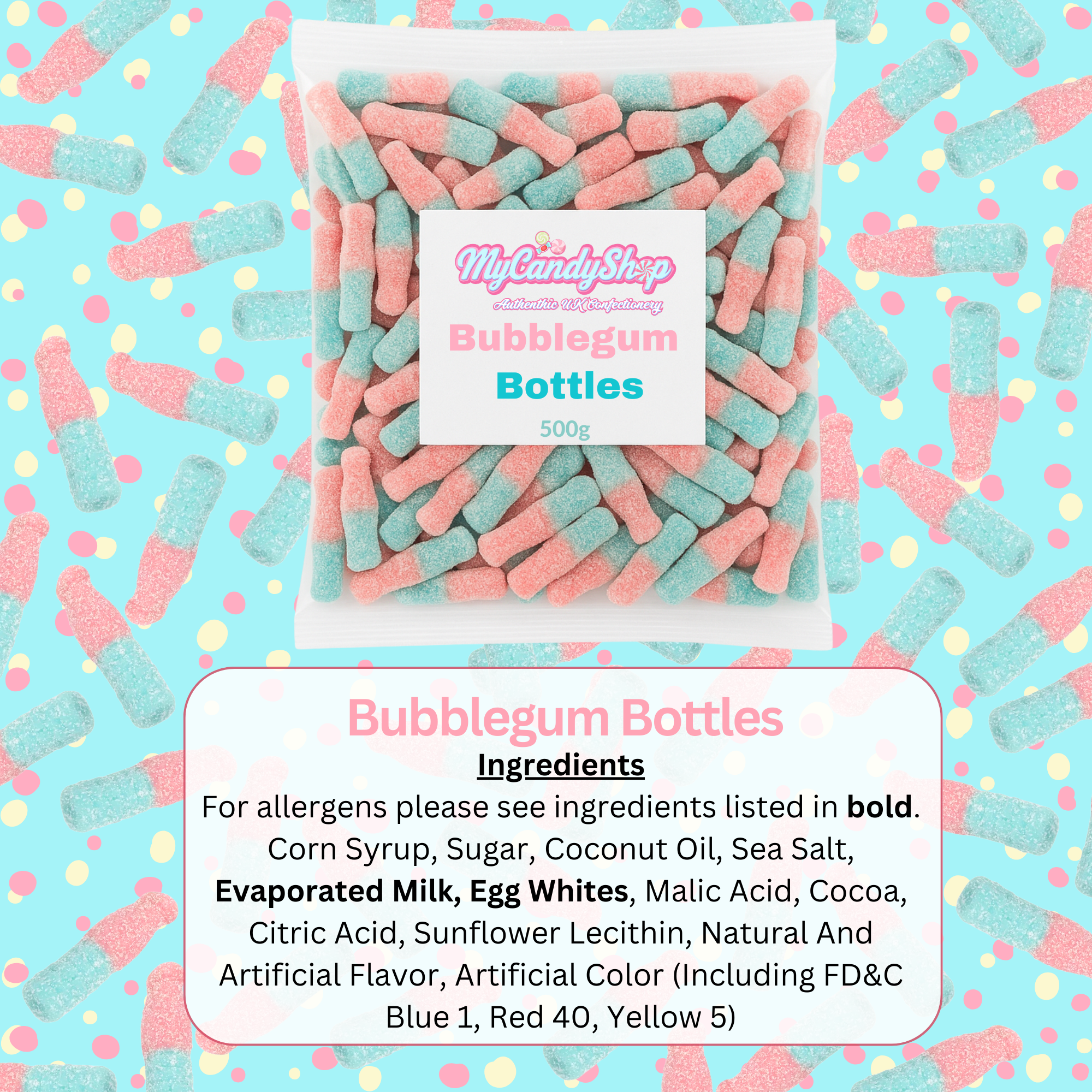 Fizzy Bubblegum Bottles – Chewy Gummy Sweets