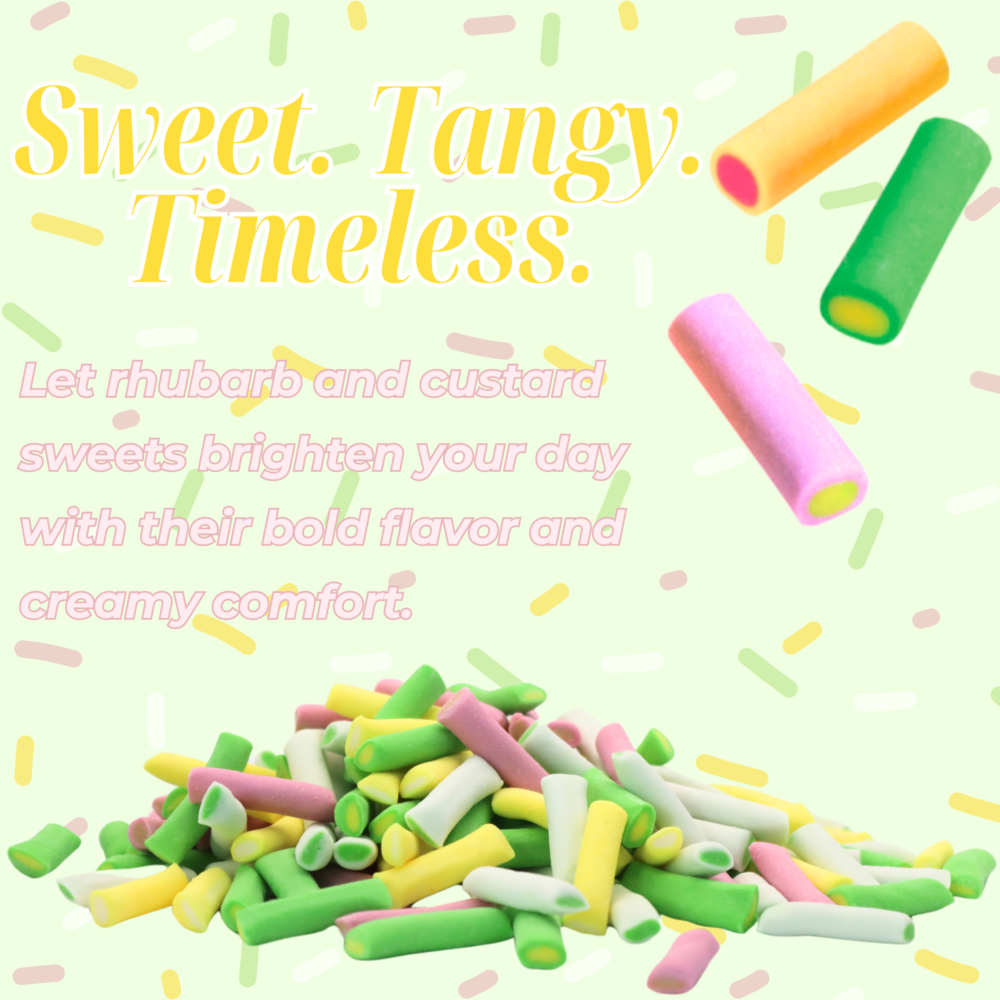 Vidal Rhubarb & Custard Chewy Retro Sweets