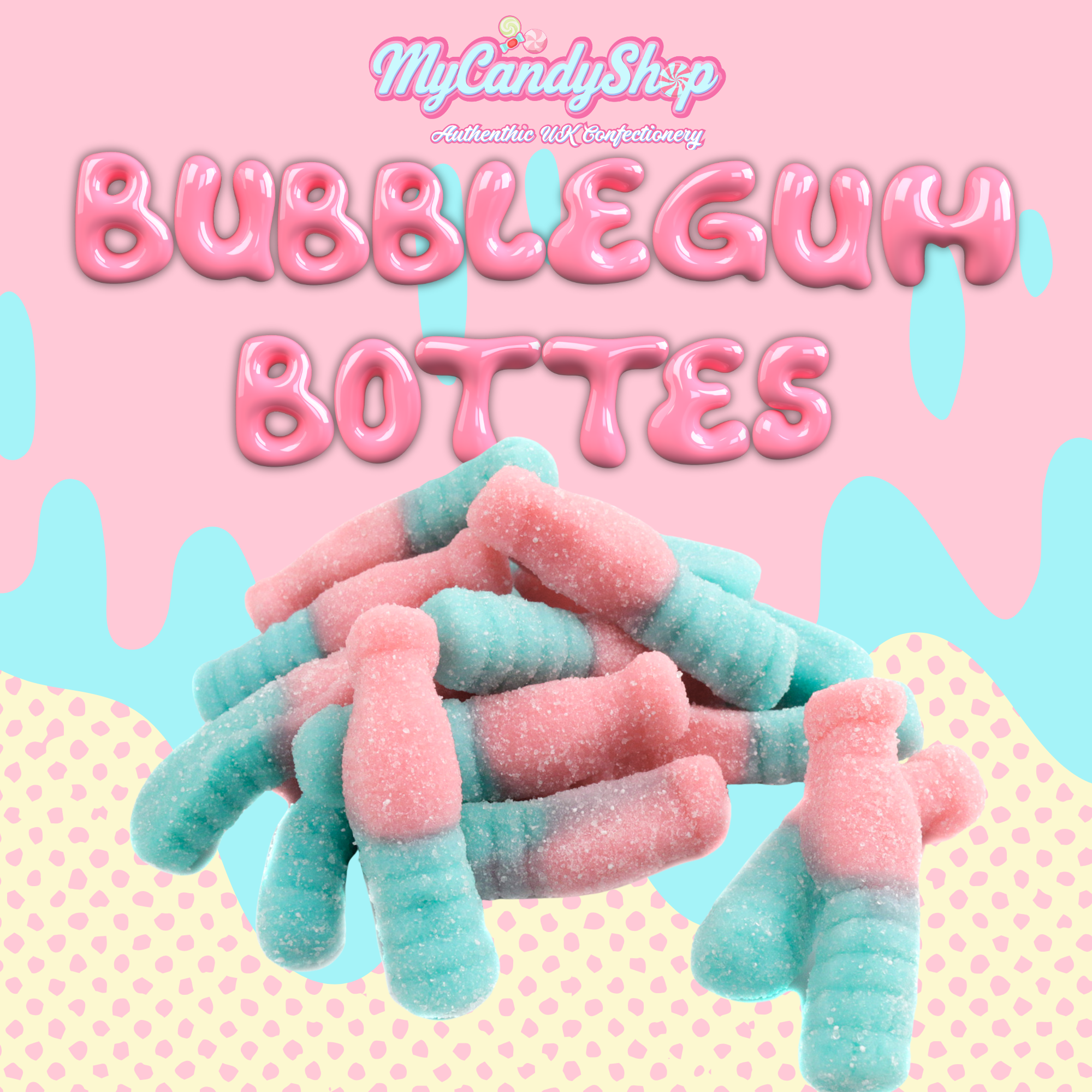 Fizzy Bubblegum Bottles – Chewy Gummy Sweets