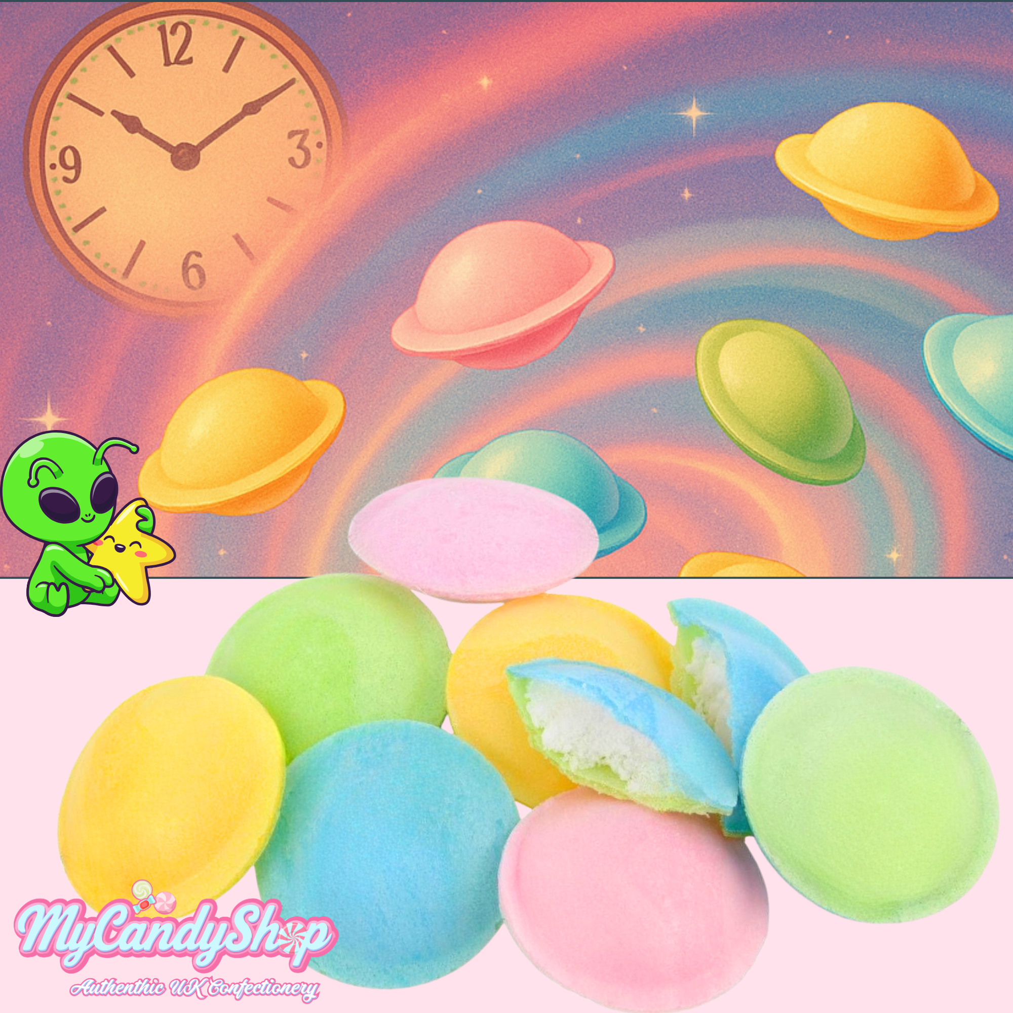 Flying Saucer Sherbet Sweets Classic Retro Treats