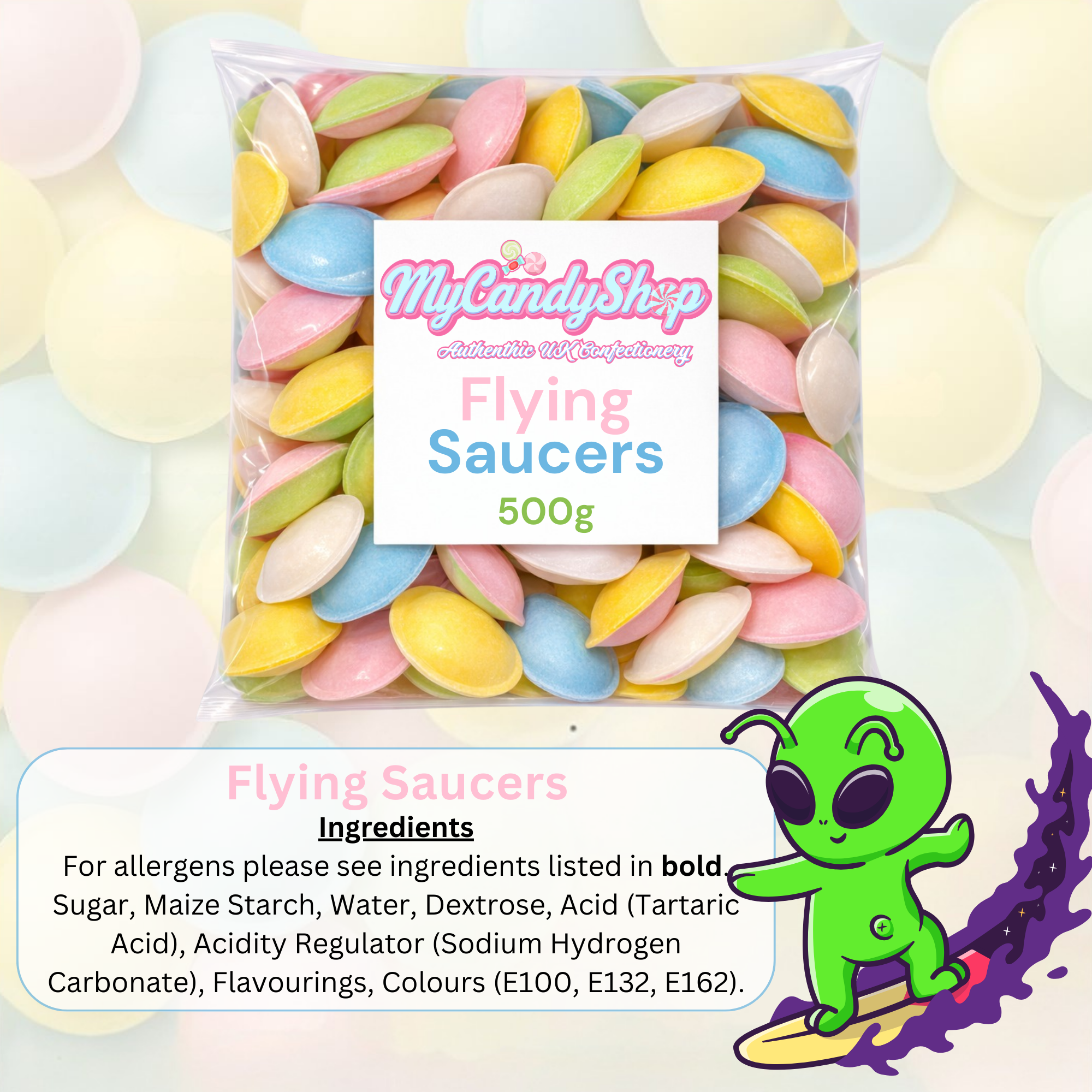 Flying Saucer Sherbet Sweets Classic Retro Treats