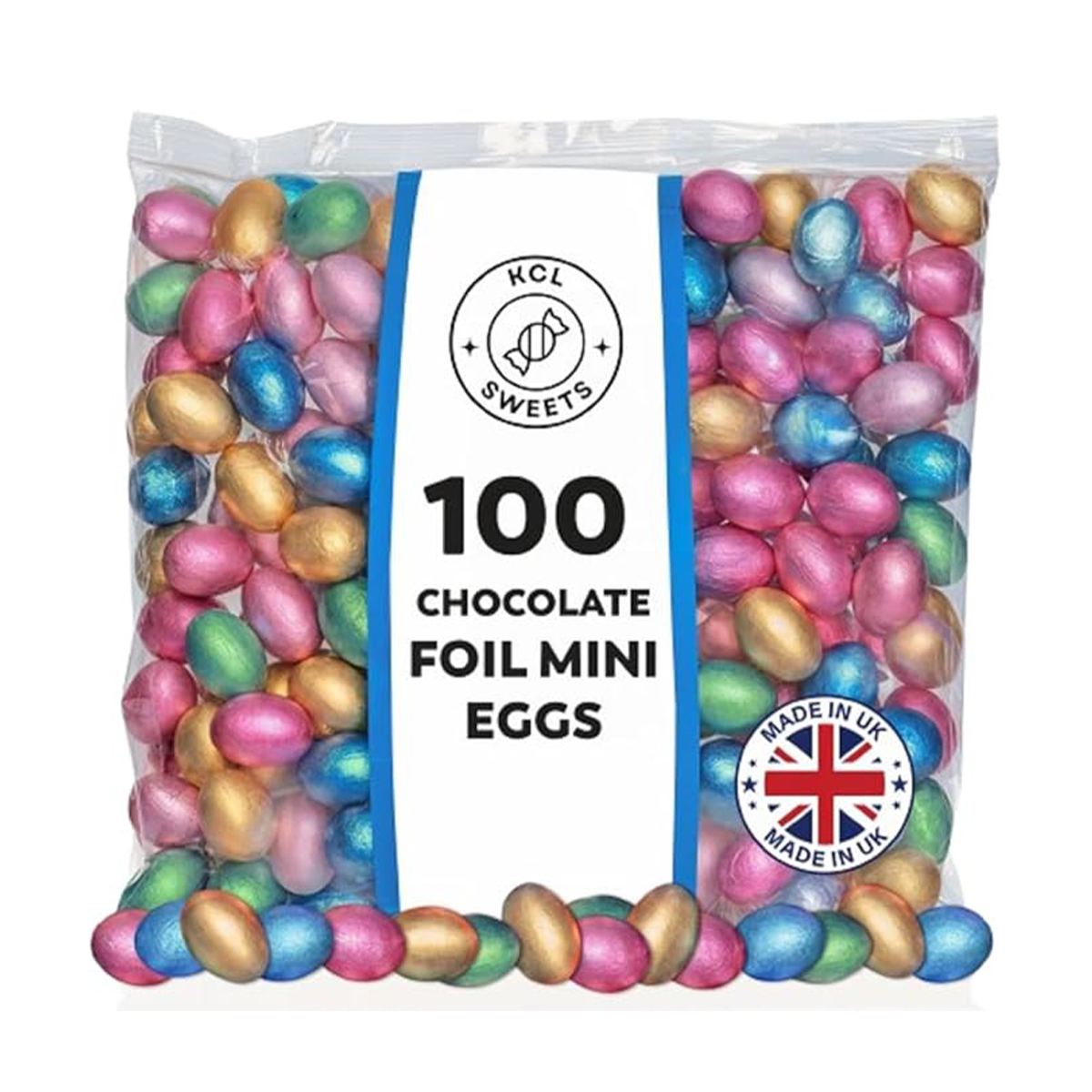 KCL Sweets Milk Chocolate Foil Mini Eggs 100 Pcs