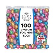 KCL Sweets Milk Chocolate Foil Mini Eggs 100 Pcs