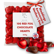 4 color Foil Milk Chocolate Hearts Treat 100 Pcs