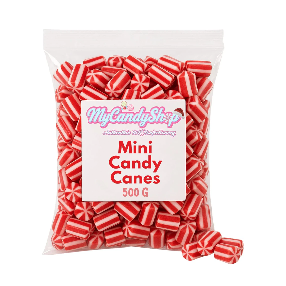Mini Strawberry Chewy Candy Canes Festive Sweets