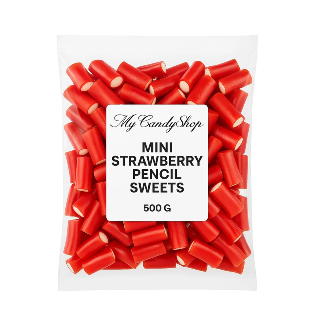 Red/White Filled Strawberry Pencil Sweets