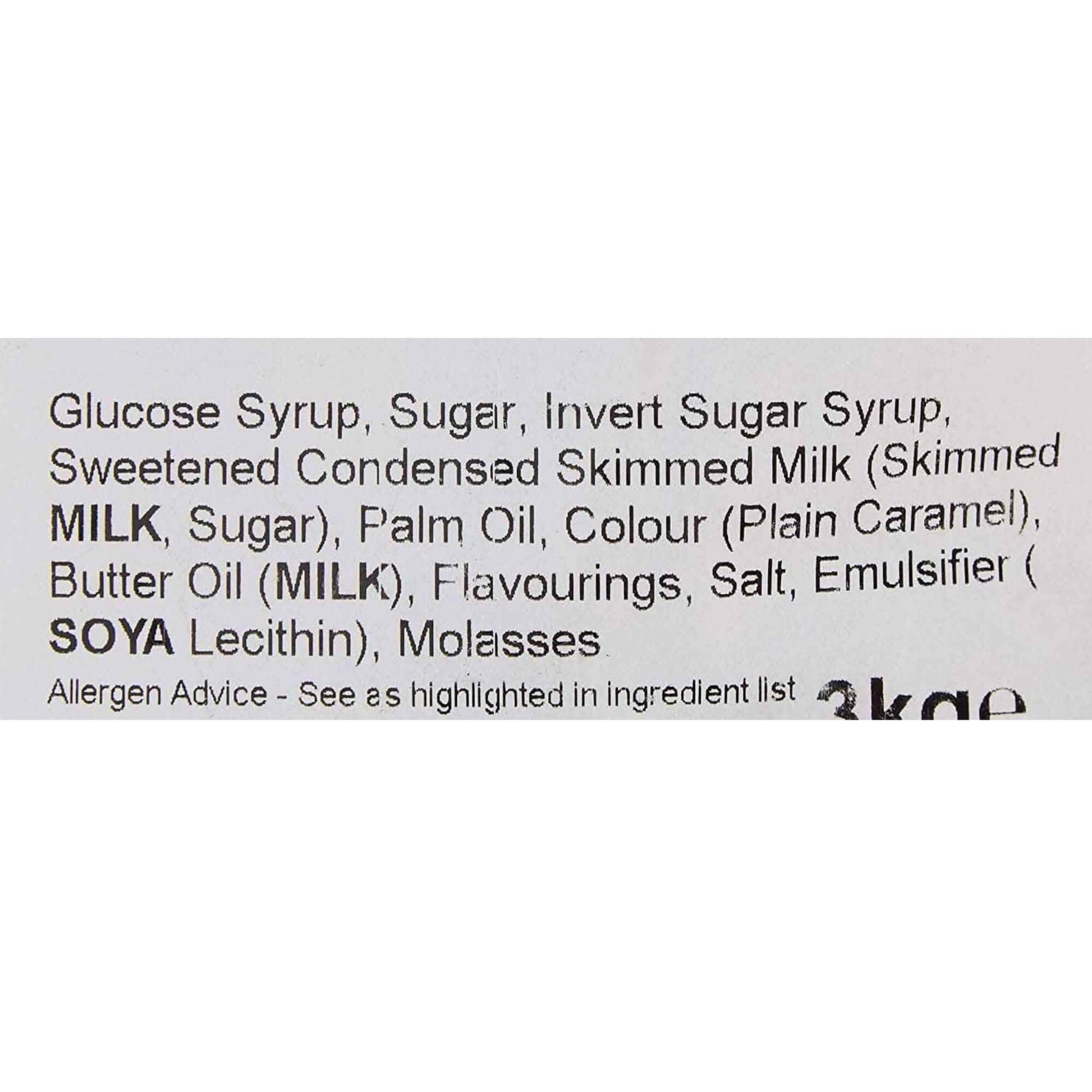 List of ingredients on a label with a white background