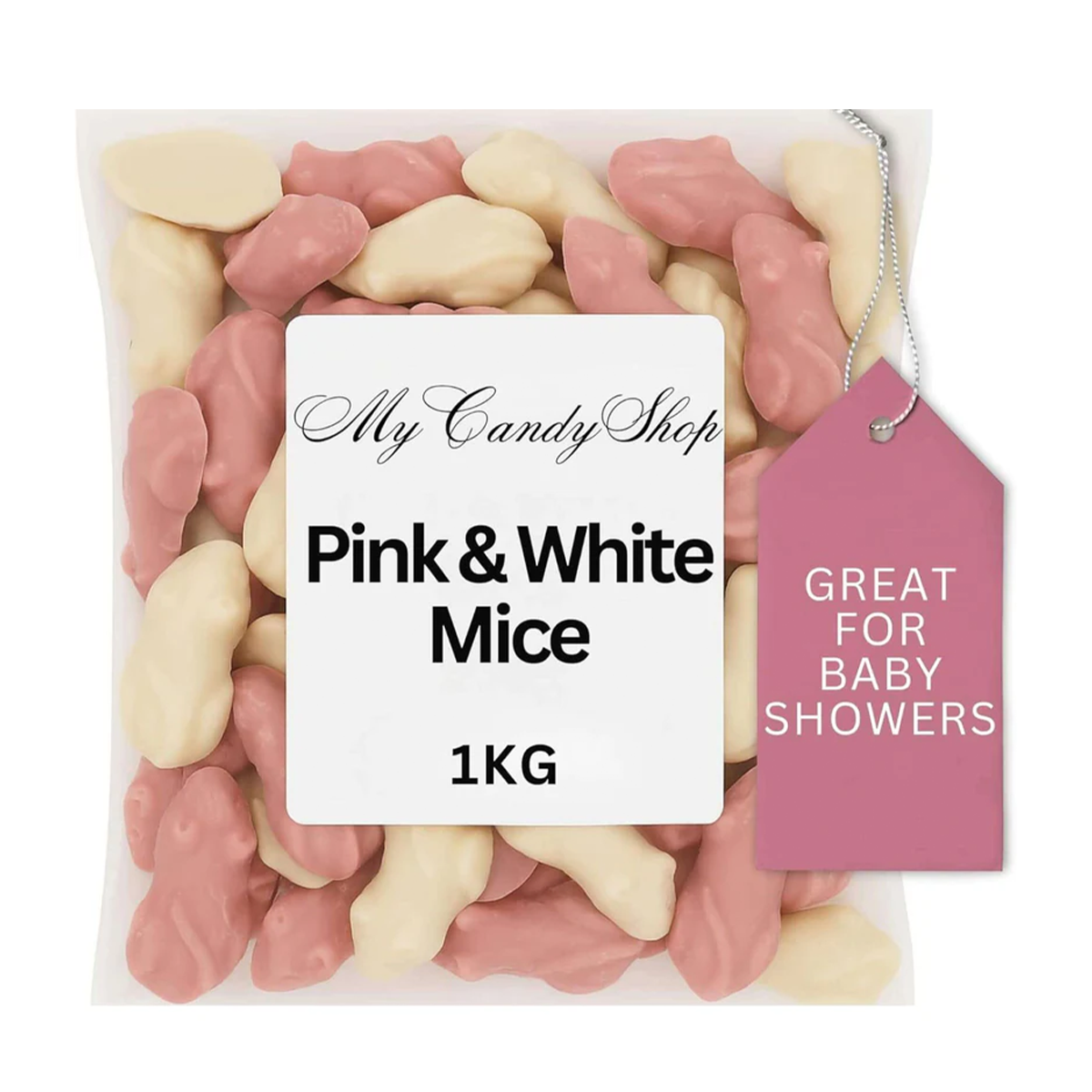 Retro Pink & White Chocolate Strawberry Mice