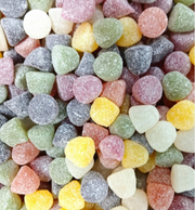 Assorted sugared gummy sweets mix