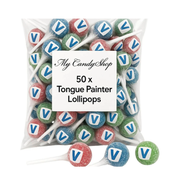 Tongue Painter Lollipops 50 Pack Retro Sweets