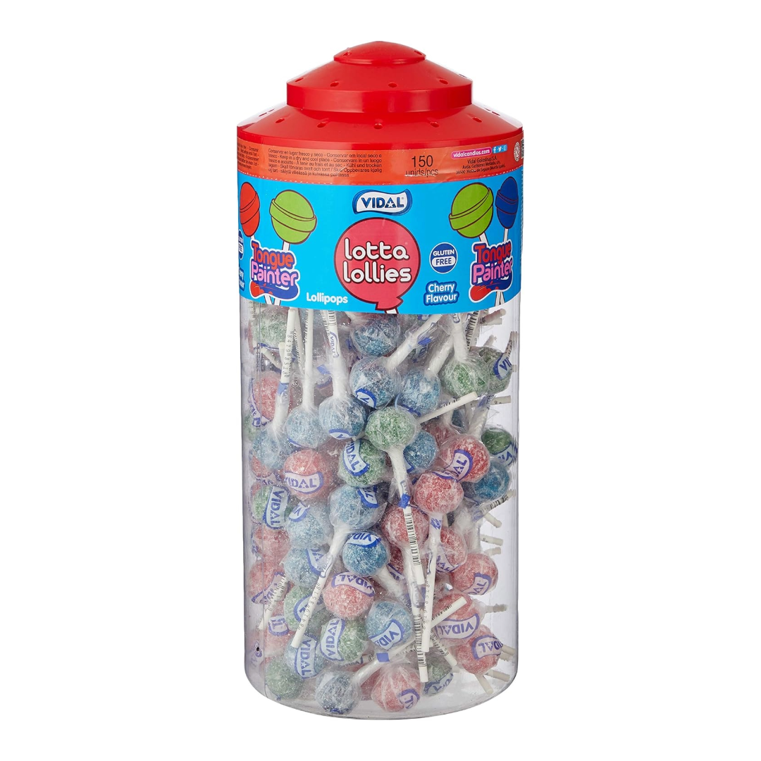 Vidal Tongue Painter Lollies 150 Pack Cherry
