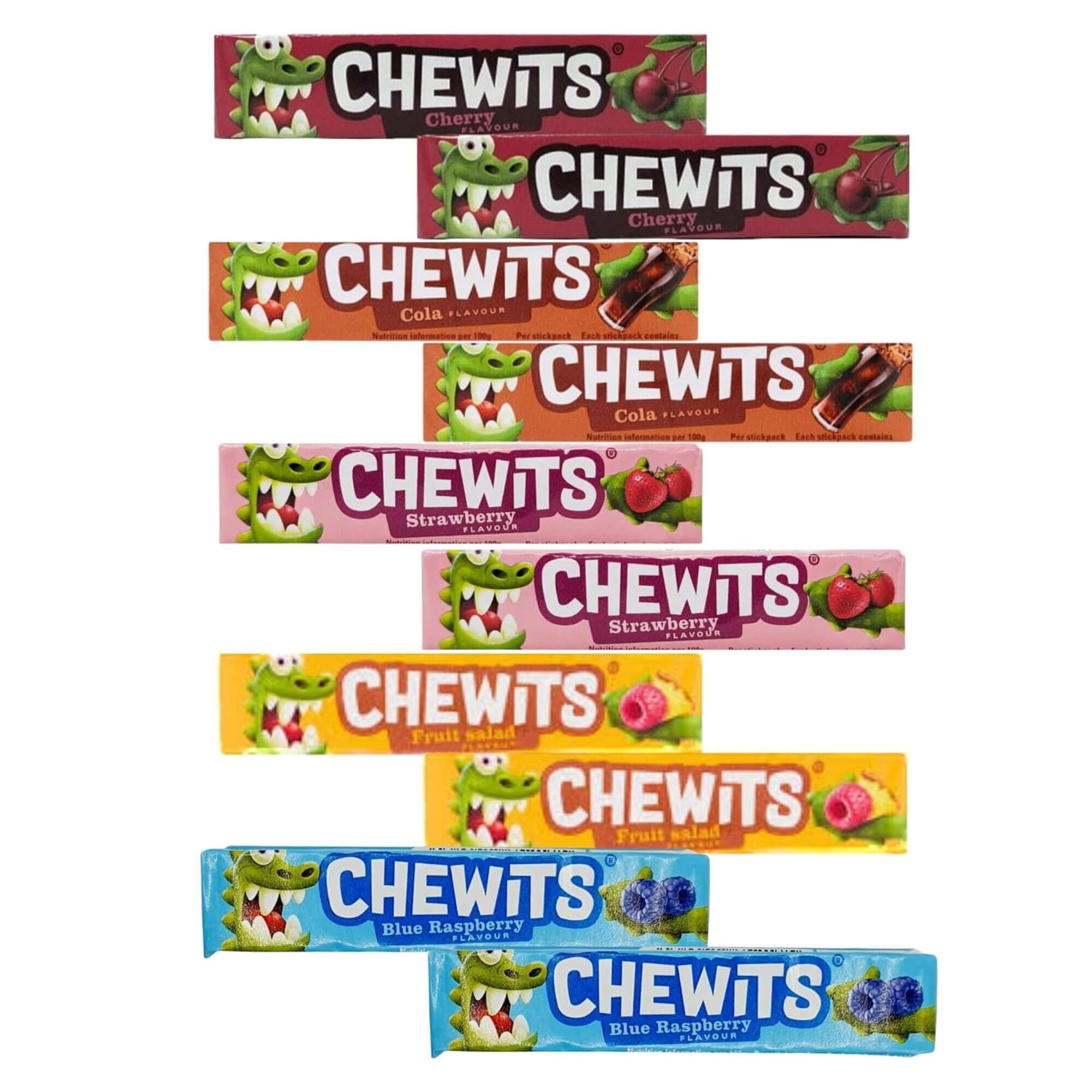 Chewits Mixed Flavours – 10 Pack Bundle