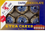 Tunnock's Dark Chocolate Tea Cakes – 12 Pack (6 x 24g, 2 Packs)