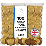 Milk Chocolate Hearts x100 - Gold Foil