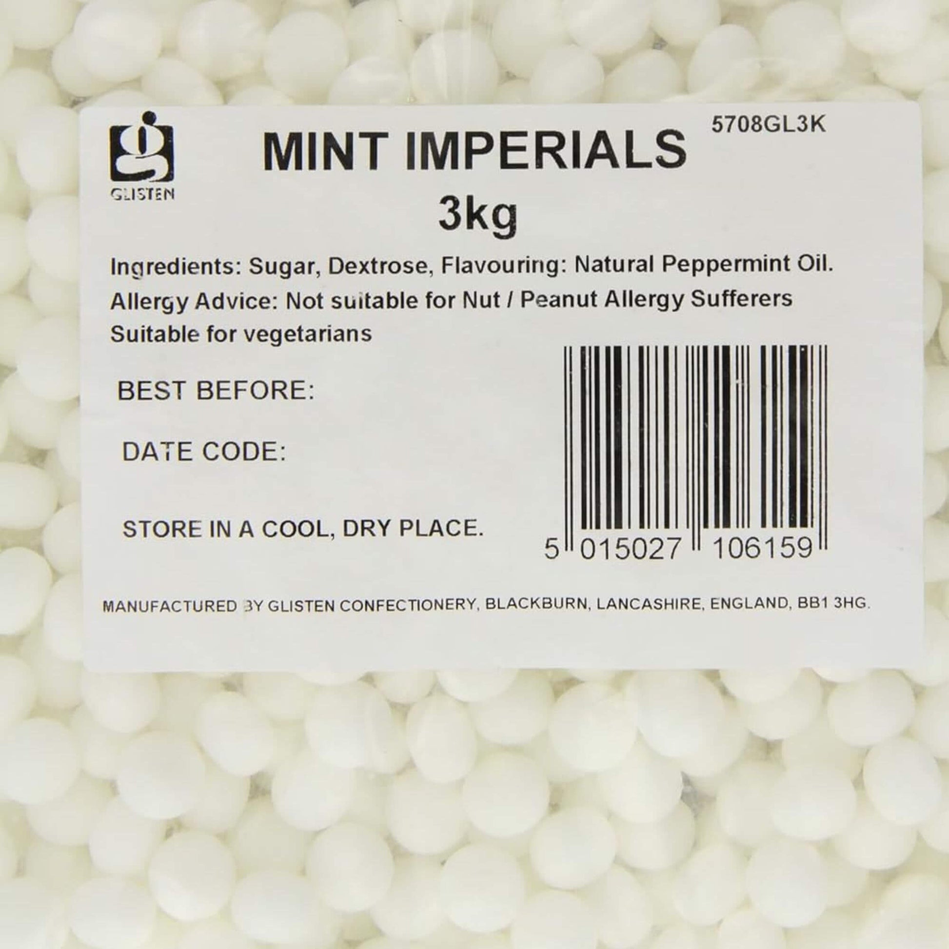Mint Imperials packaging with label on a white background