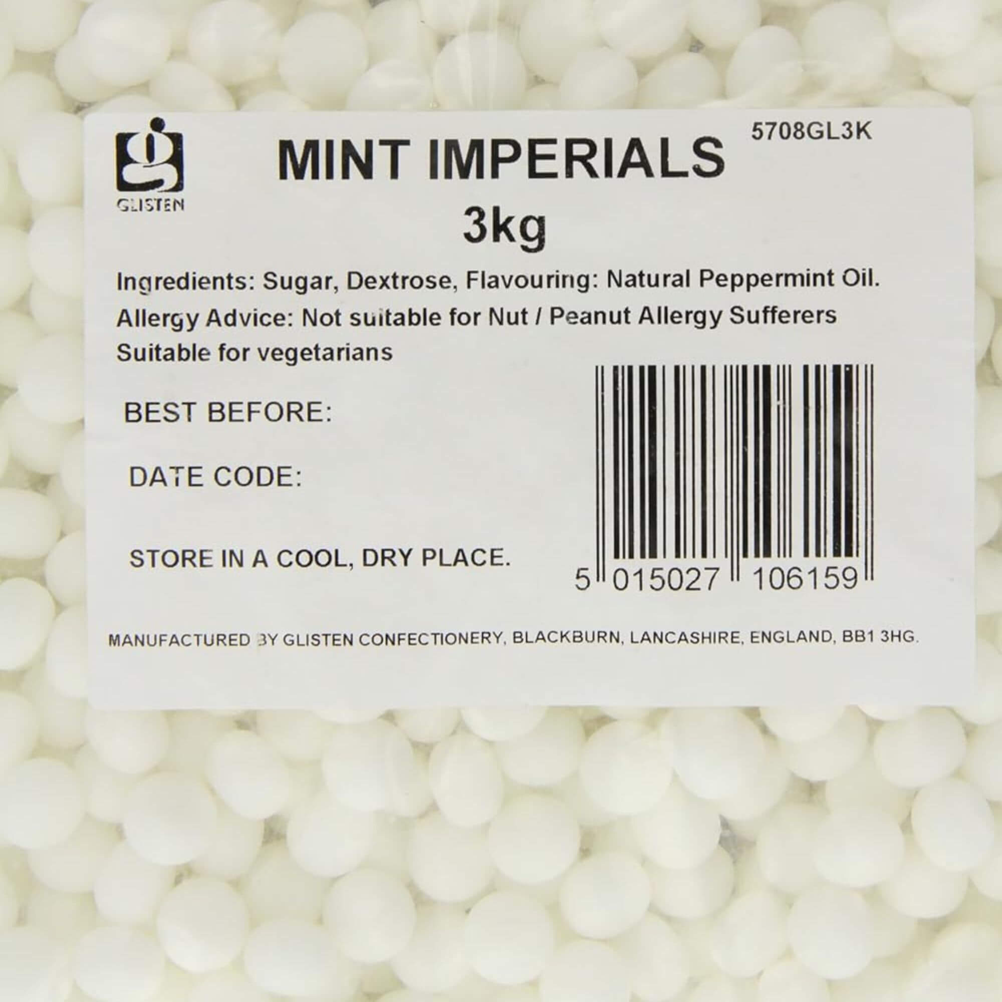 Mint Imperials packaging with label on a white background
