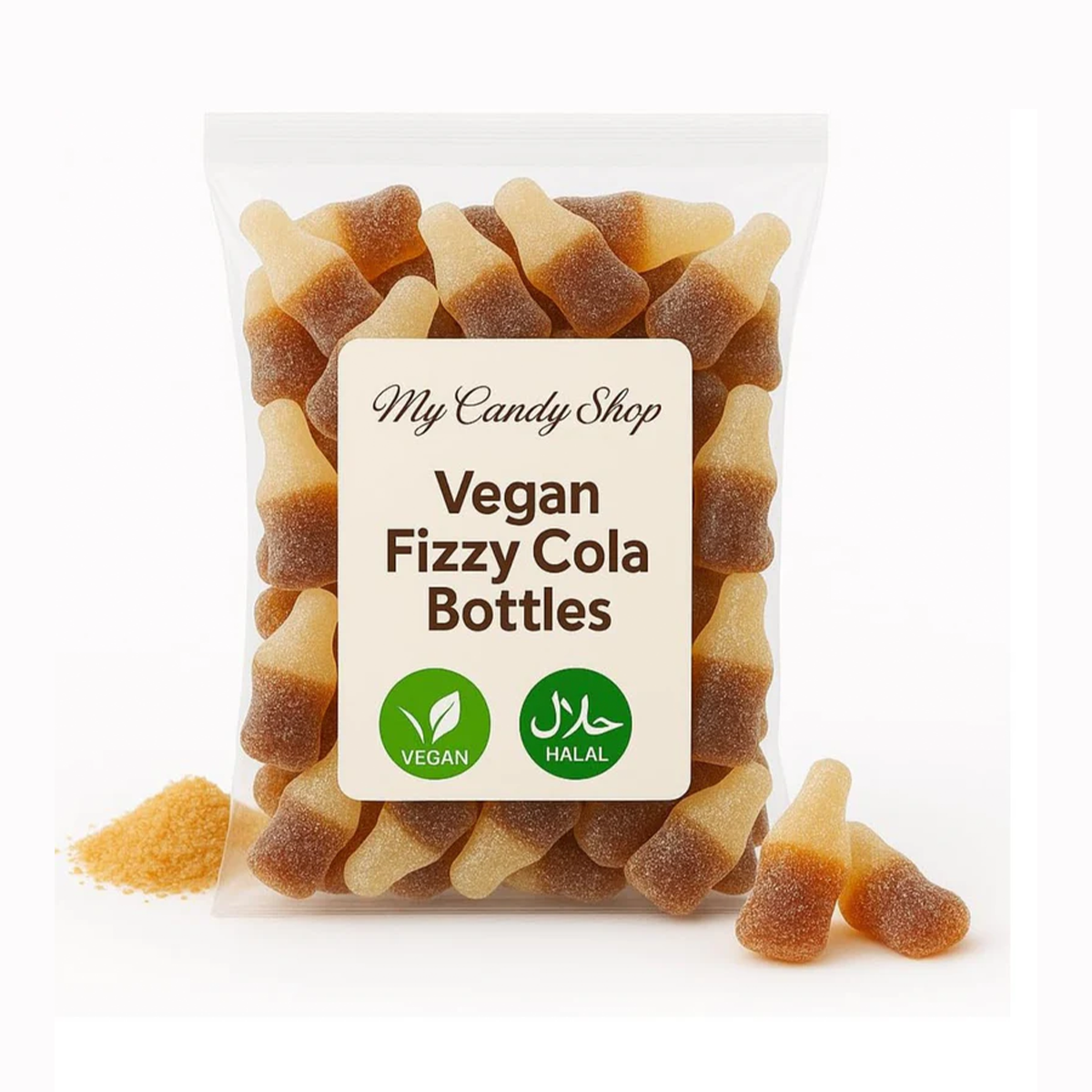 Vegan Fizzy Cola Bottles Chewy Halal Sweets