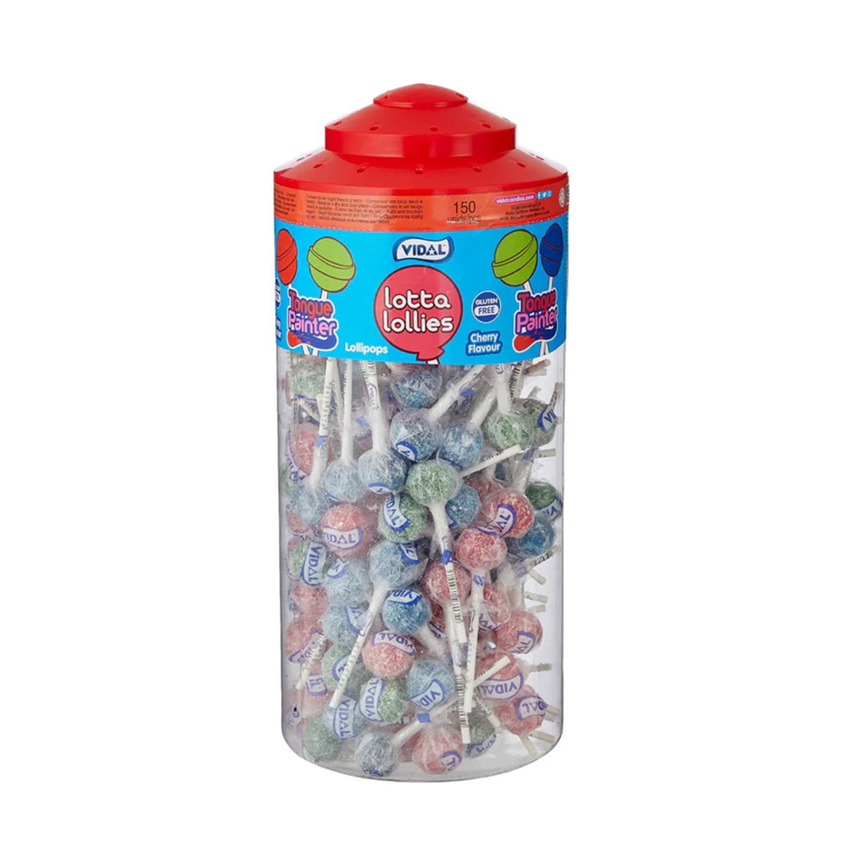 Vidal Tongue Painter Lollies 150 Pack Cherry