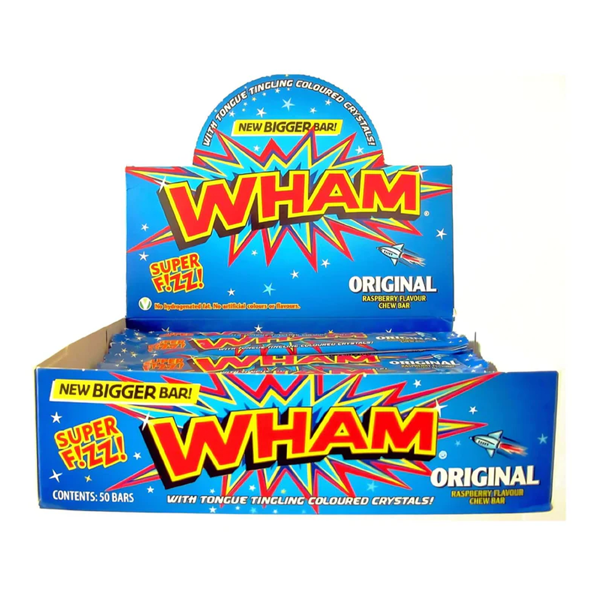 Wham Original Fizzy Raspberry Chew Bars 50 Pack