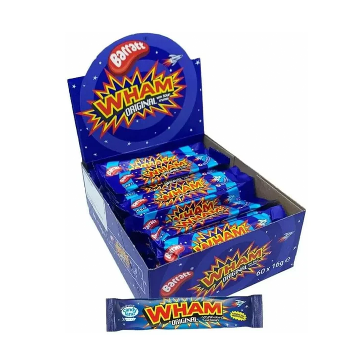 Wham Original Sour Raspberry Chew Bars 60 Pcs